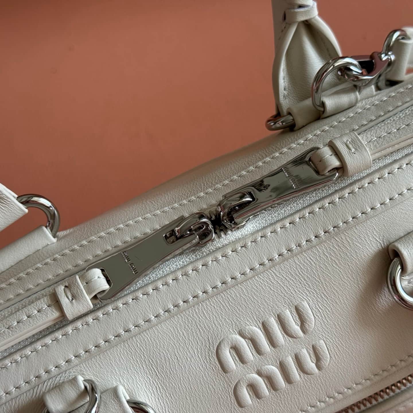 Miu Miu Arcadie bag Smooth Leather 5BA332 White TOP
