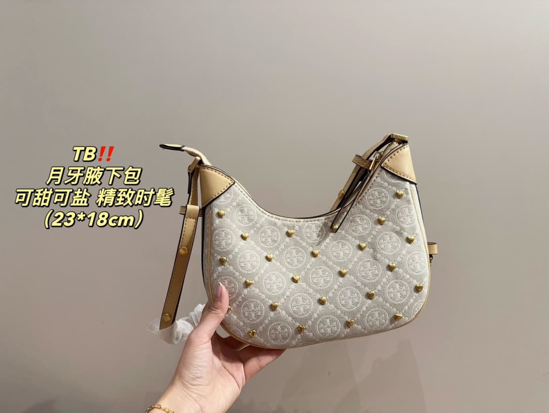 Tory Burch T MONOGRAM CRESCENT BAG