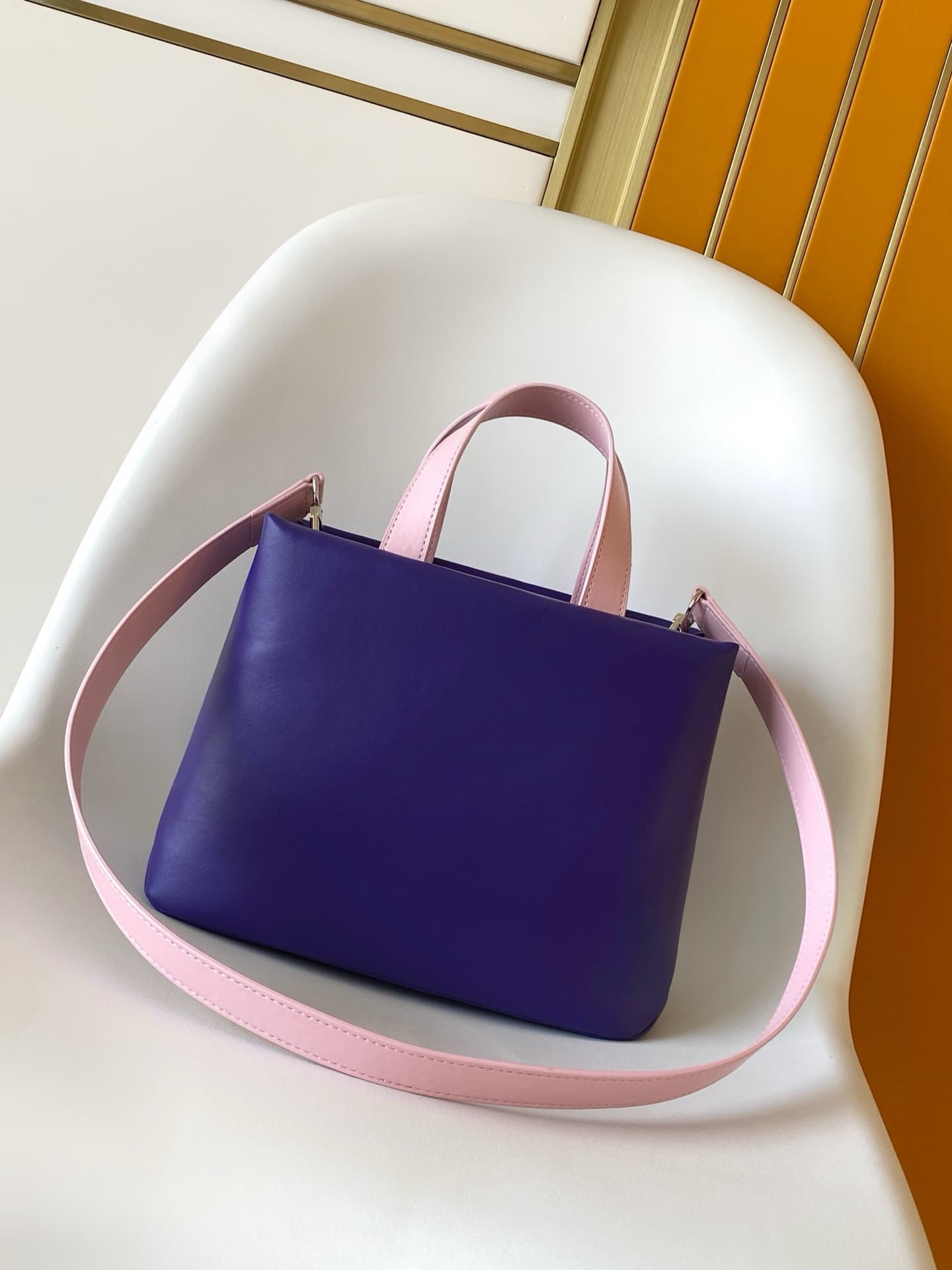Louis Vuitton Mini Shopper Tote Purple Cowhide leather M13936 High