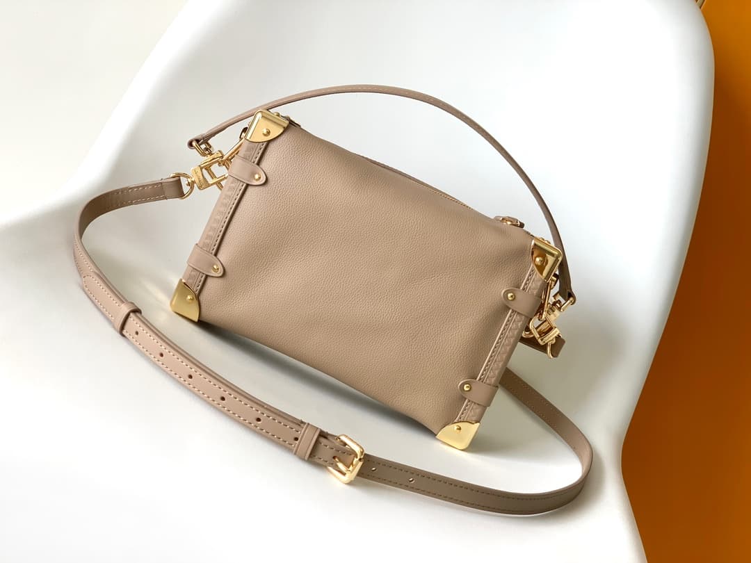 Louis Vuitton Side Trunk MM Grained calf leather M25072 Taupe High