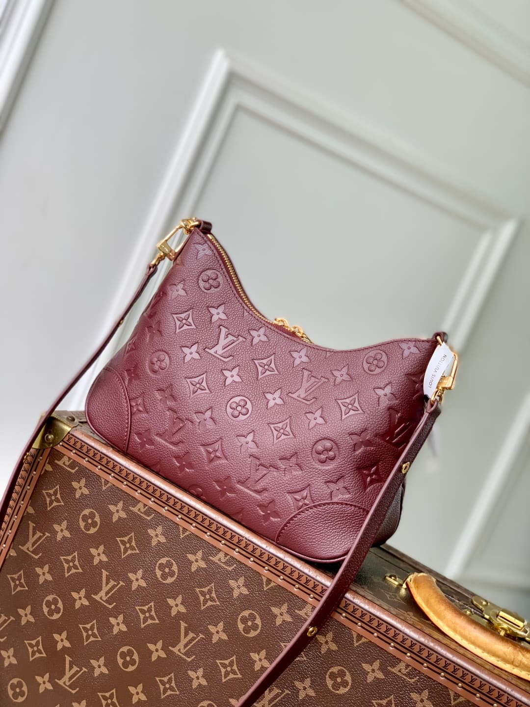 Louis Vuitton Boulogne PM Monogram Empreinte Leather M12930 Wine Red High