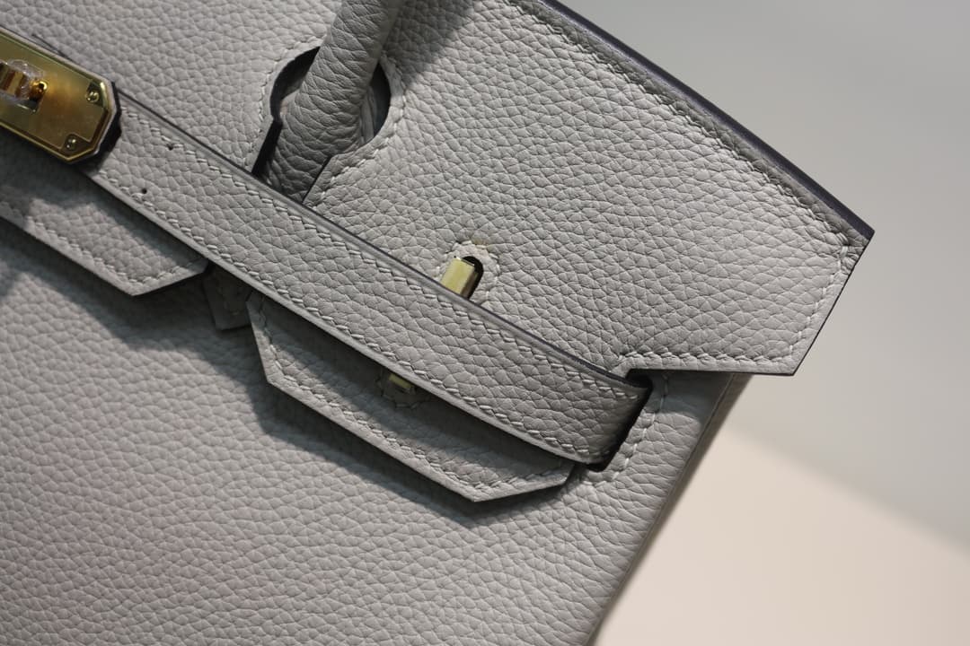 Hermes Birkin 25/30/35cm Bag Togo Leather In Pearl Gray WAX High