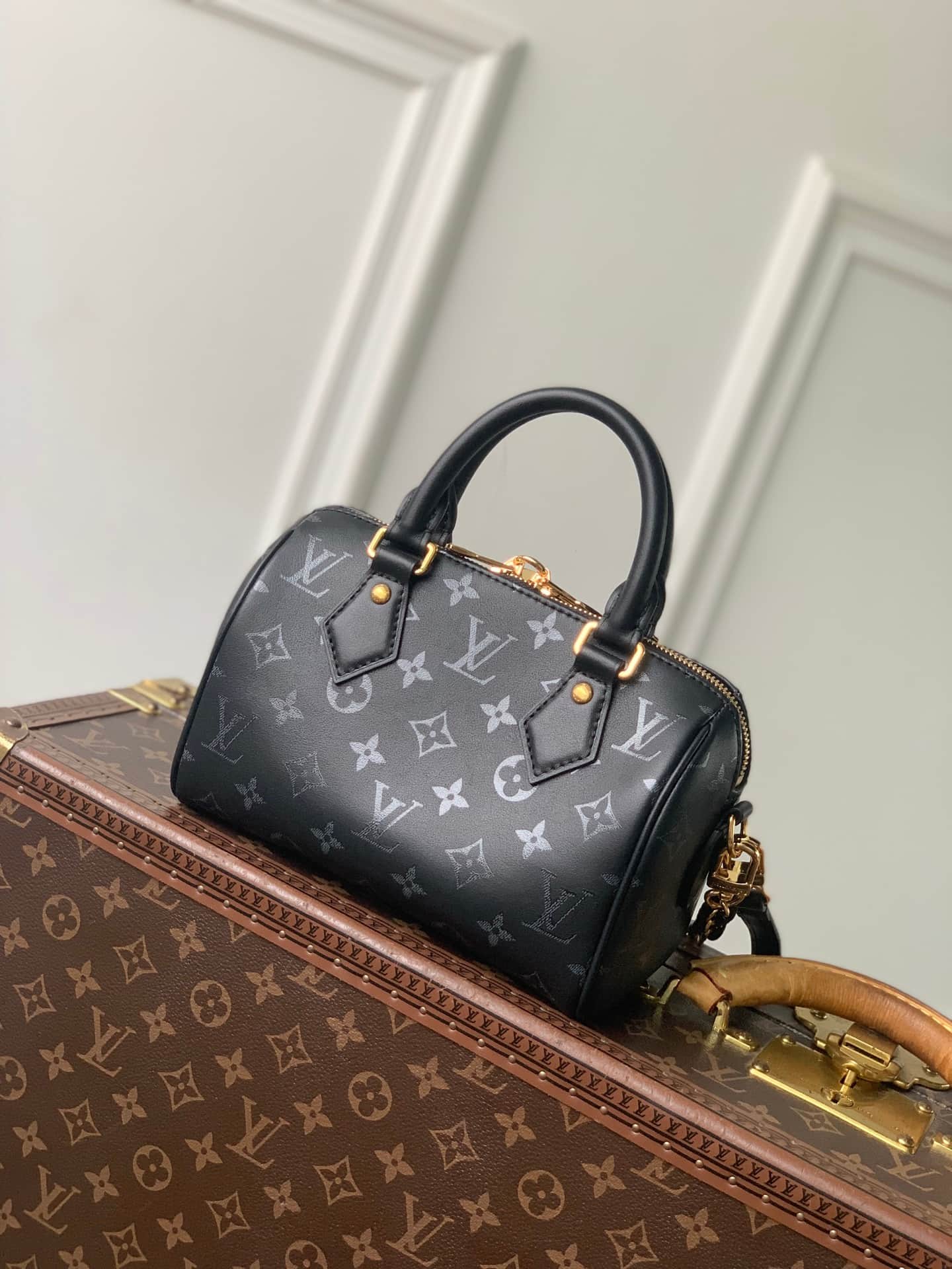 Louis Vuitton Speedy Bandoulière 20 Boldly Black Calfskin leather M3A079 High
