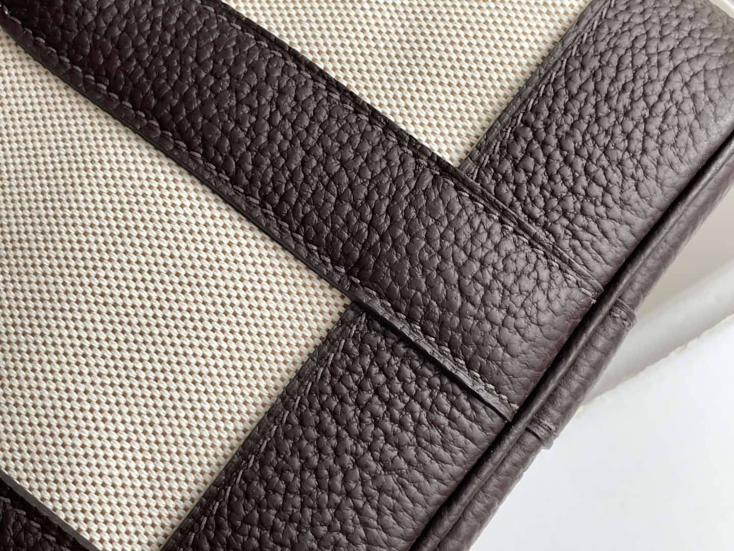 Hermes Garden Party 23 bag in Ebony Togo Leather With Canvas WAX High