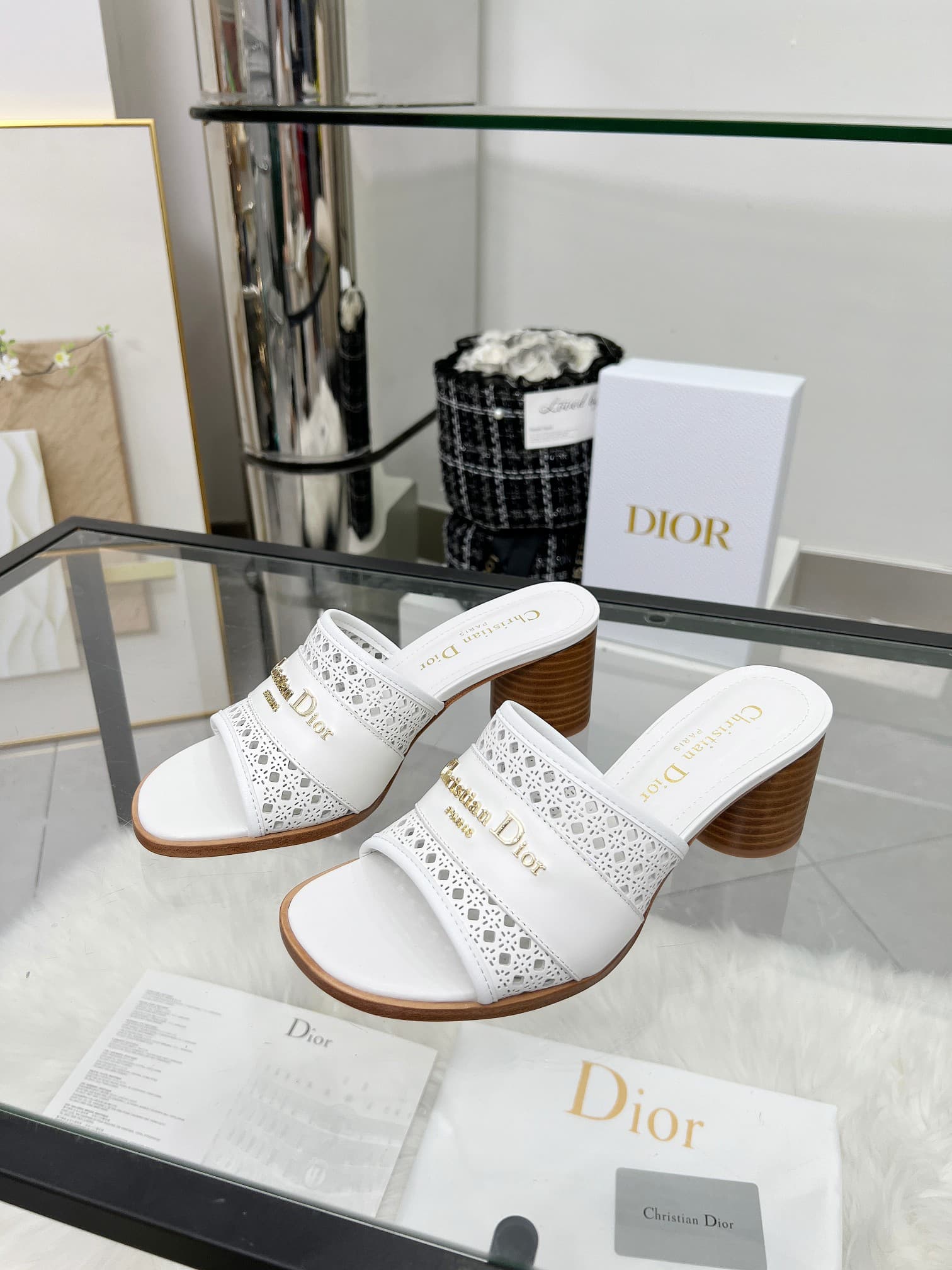 Dior D-Lane Heeled Slide Shoes Women