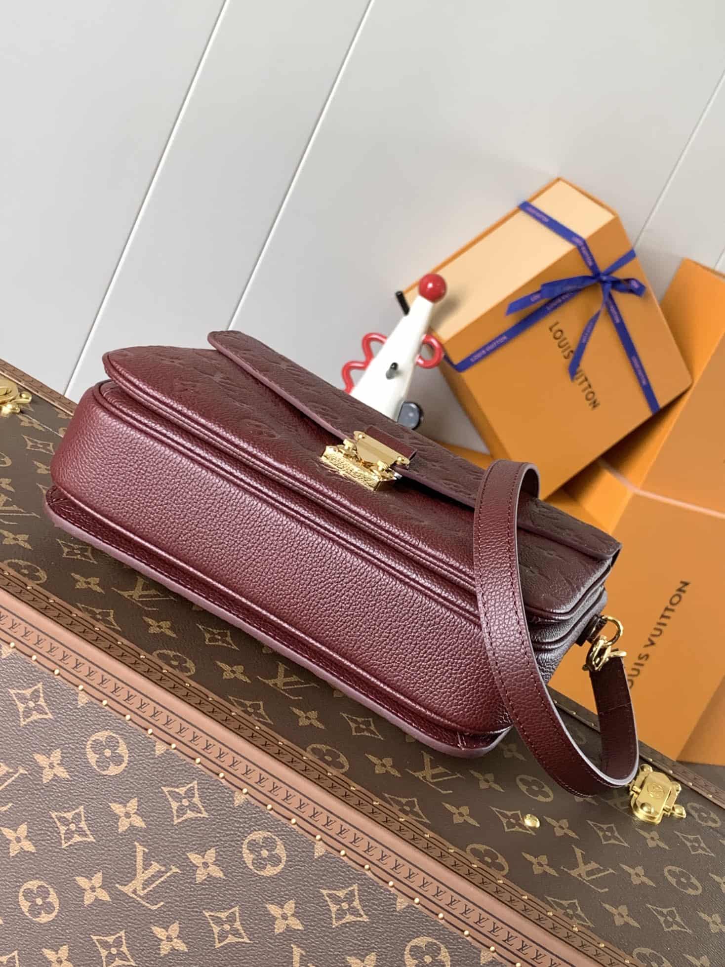 Louis Vuitton POCHETTE METIS Bag Monogram Empreinte Burgundy M46613 High