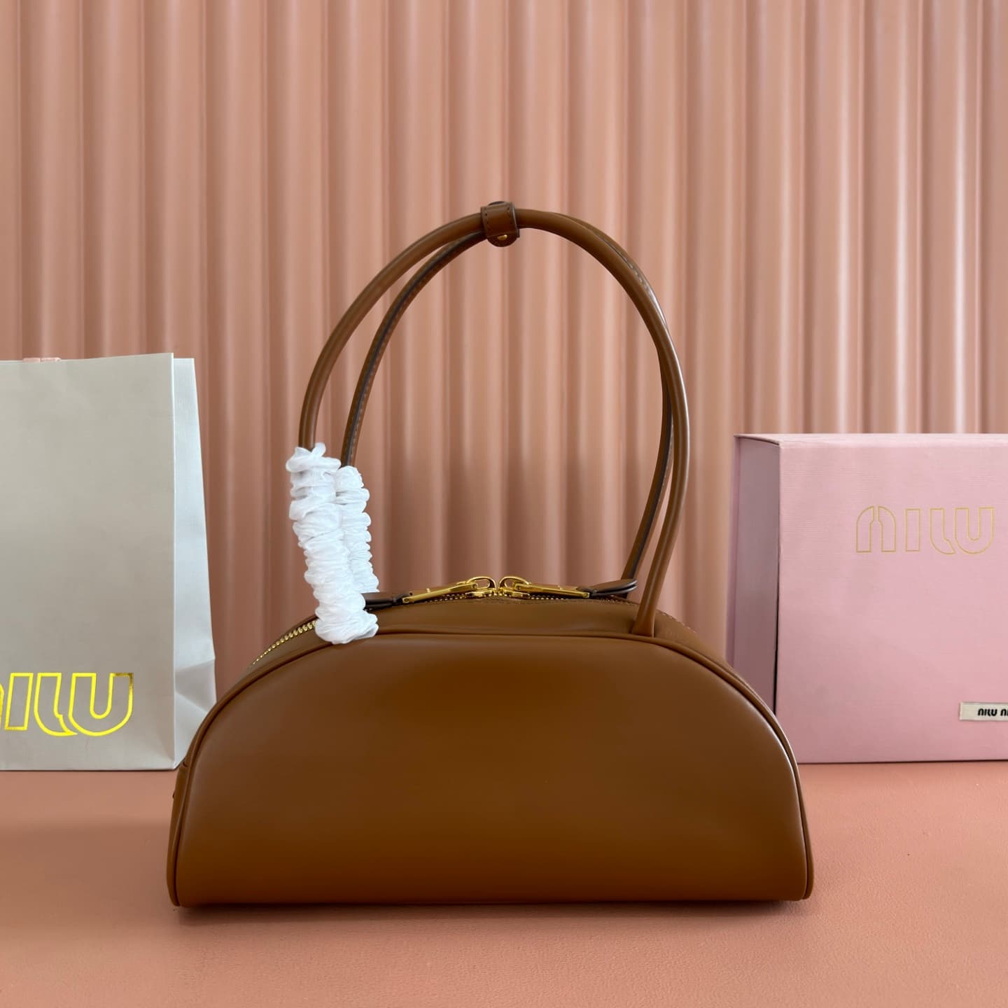 Miu Miu Brown Beau Leather Bag 5BB193 TOP