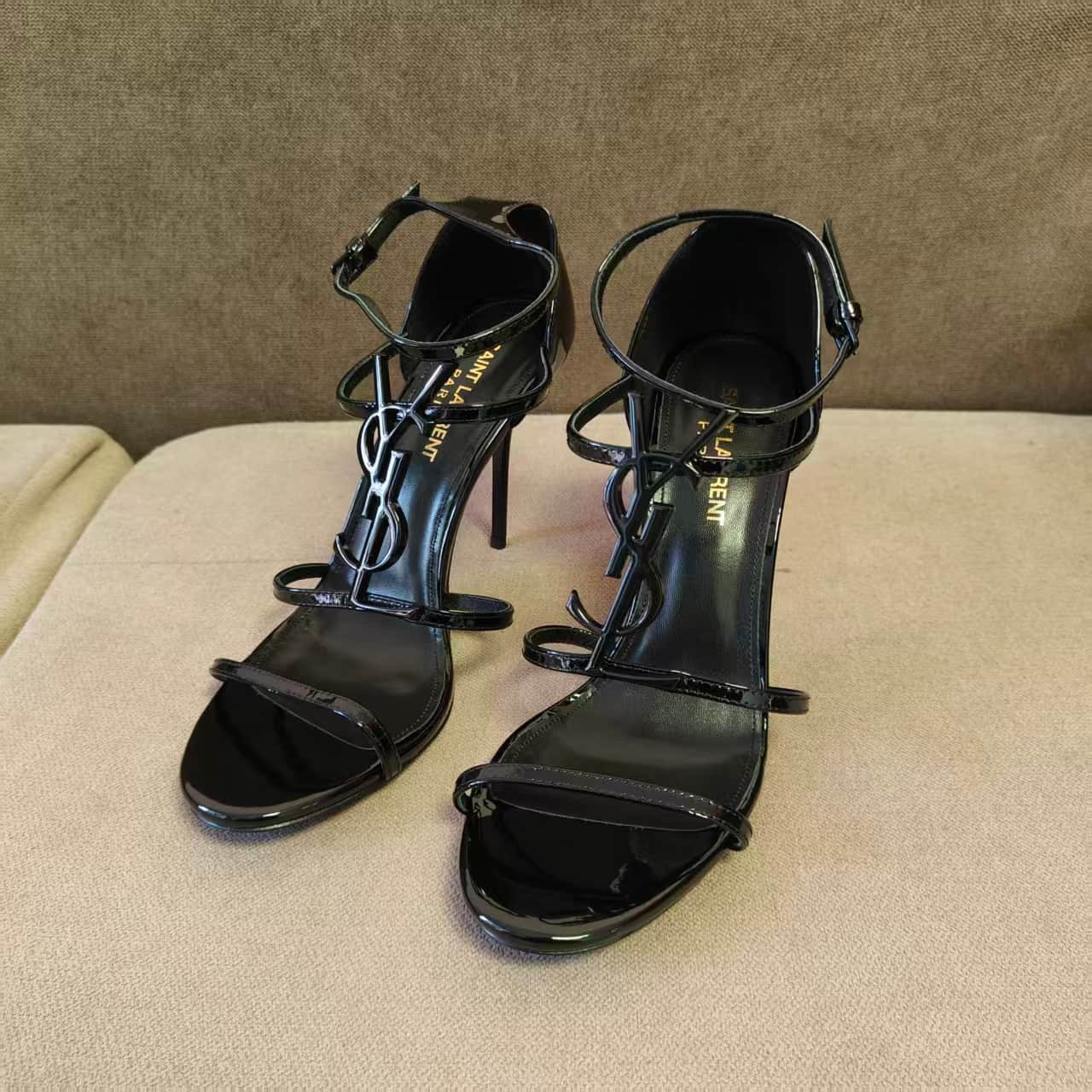 Saint Laurent Cassandra sandals in patent leather Shoes Women