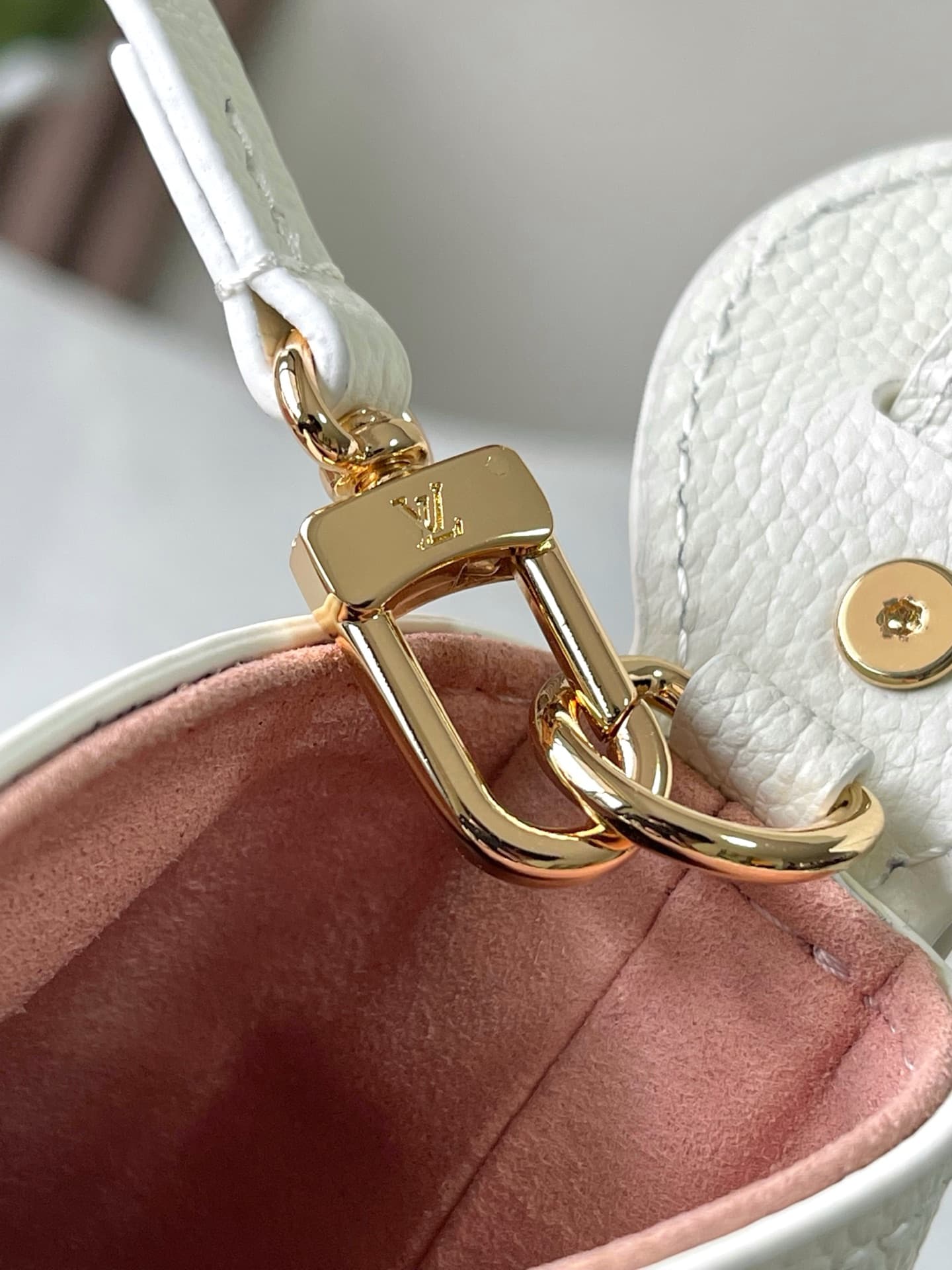 Louis Vuitton All In BB Milky White/Peach Cowhide leather M28315 High