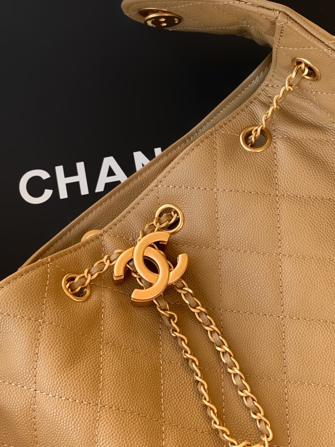 Chanel 25 Medium Hobo Medium handbag AS5311 Grained Calfskin & Gold-tone Metal Dark Beige A