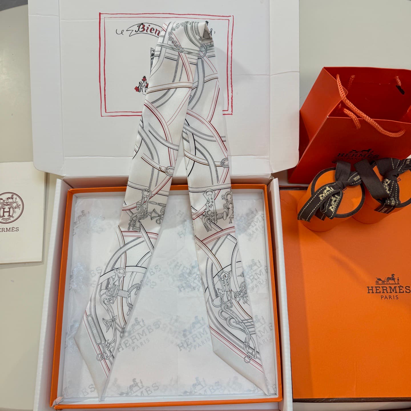 Hermes Harnais Legendaire Twilly scarf
