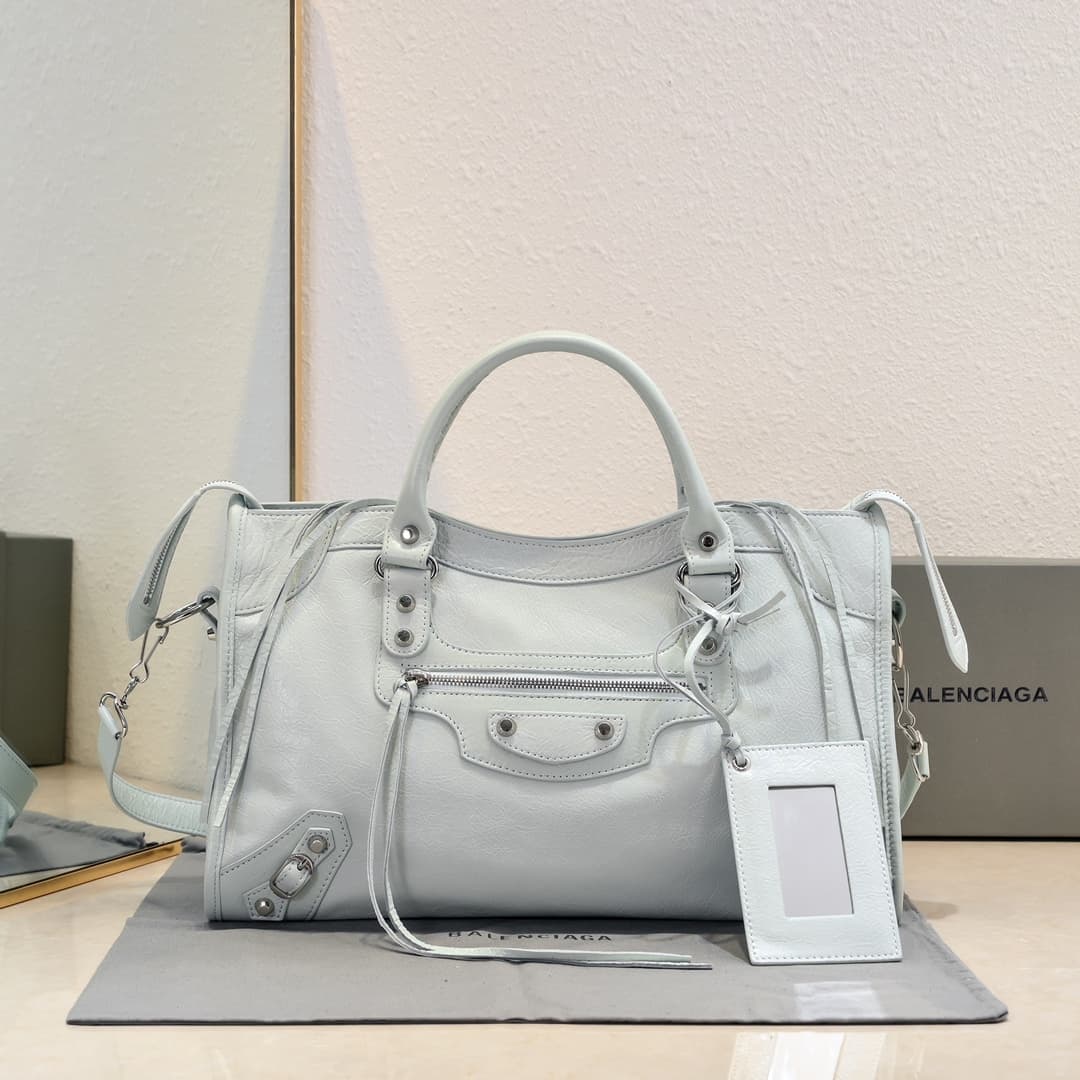 WOMEN'S LE CITY Medium Bag Silver Metal White High