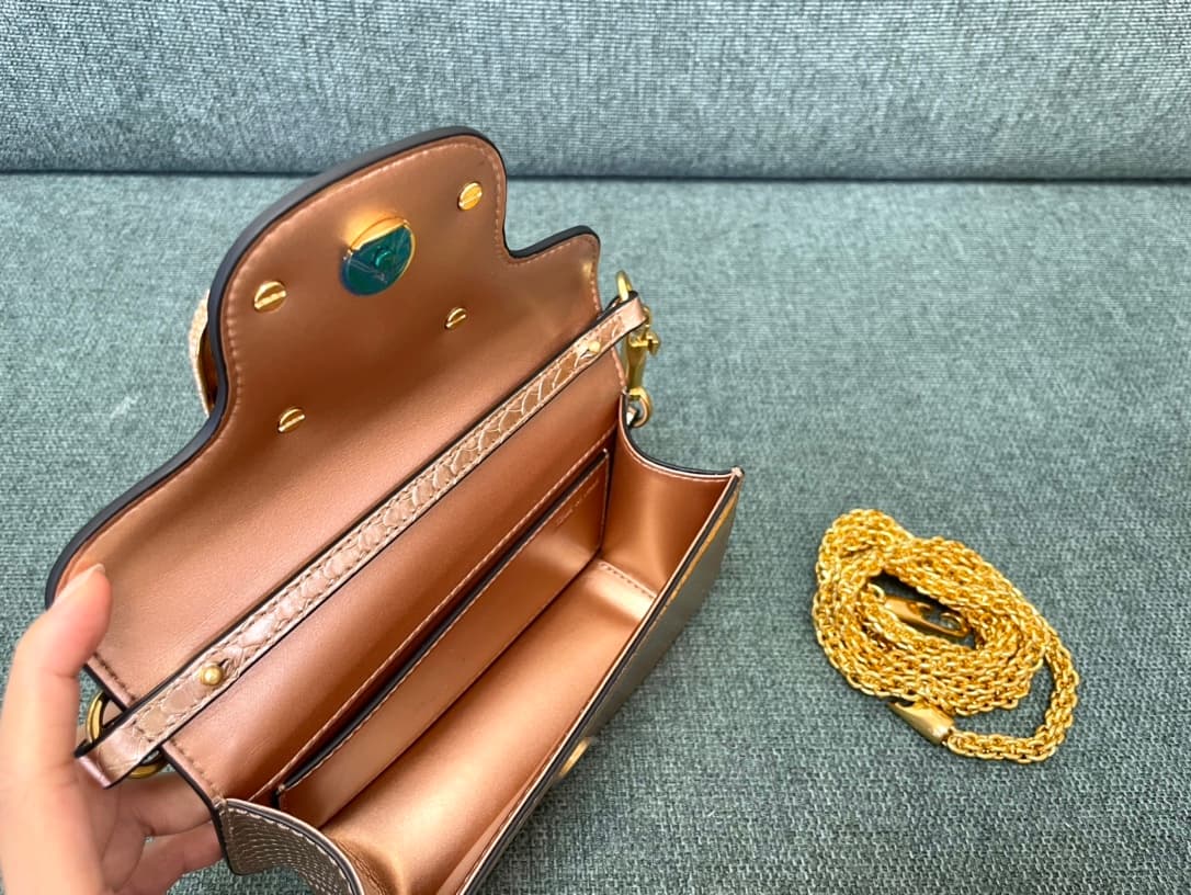 Valentino Garavani MINILOC mini shoulder bag 1133S Calfskin Rose Gold High