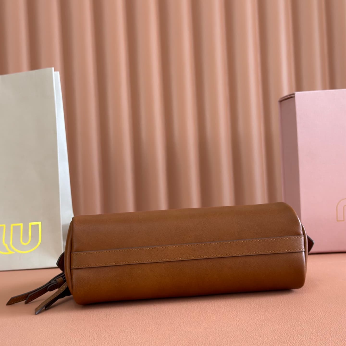 Miu Miu Caprice leather clutch 5BF131 Brown TOP