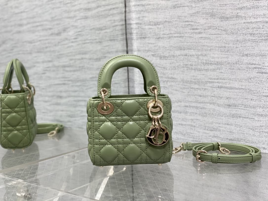 MICRO LADY Dior BAG Cannage Lambskin Green High