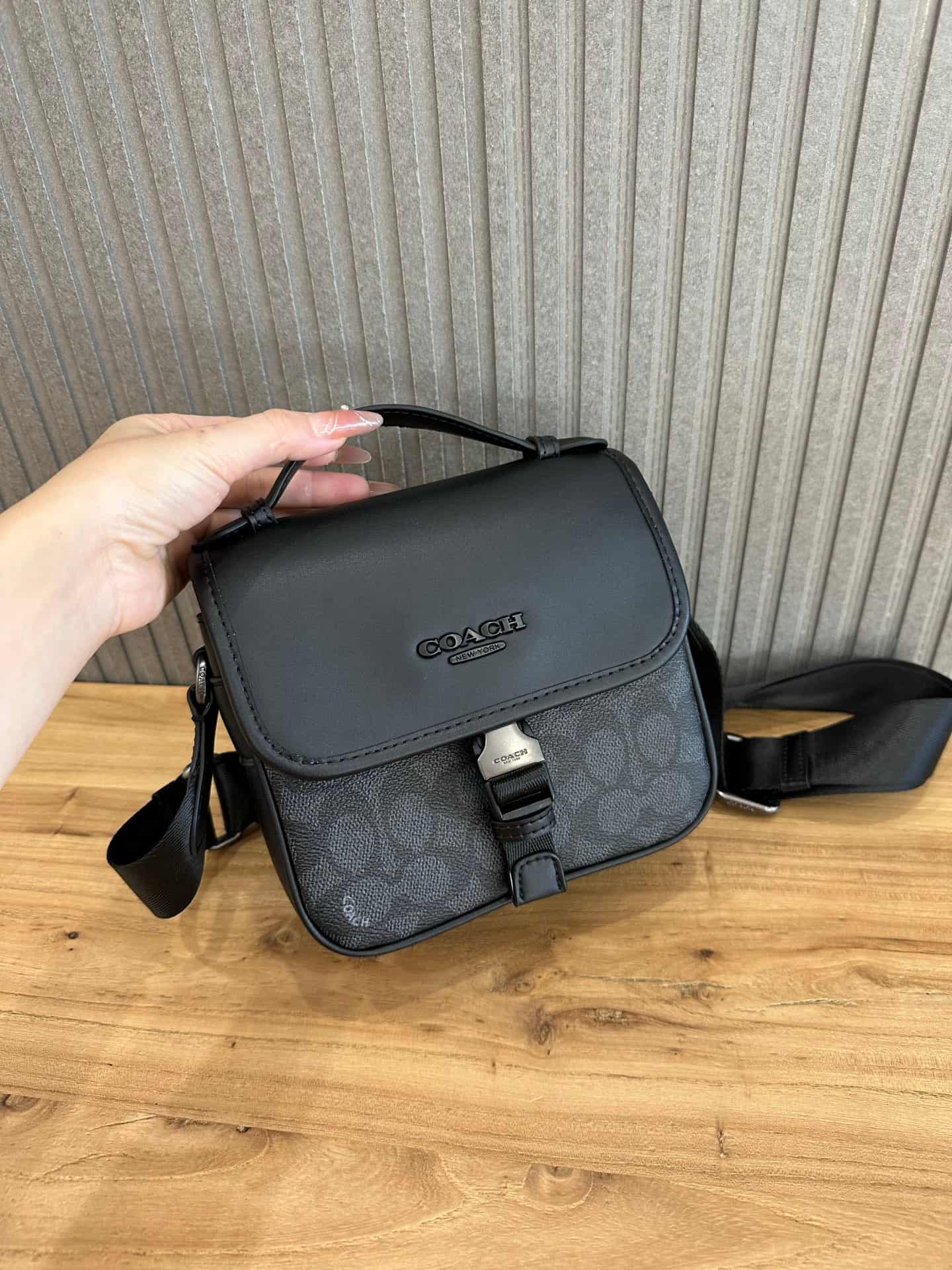Coach Racer Crossbody Bag In Signature Canvas Black High