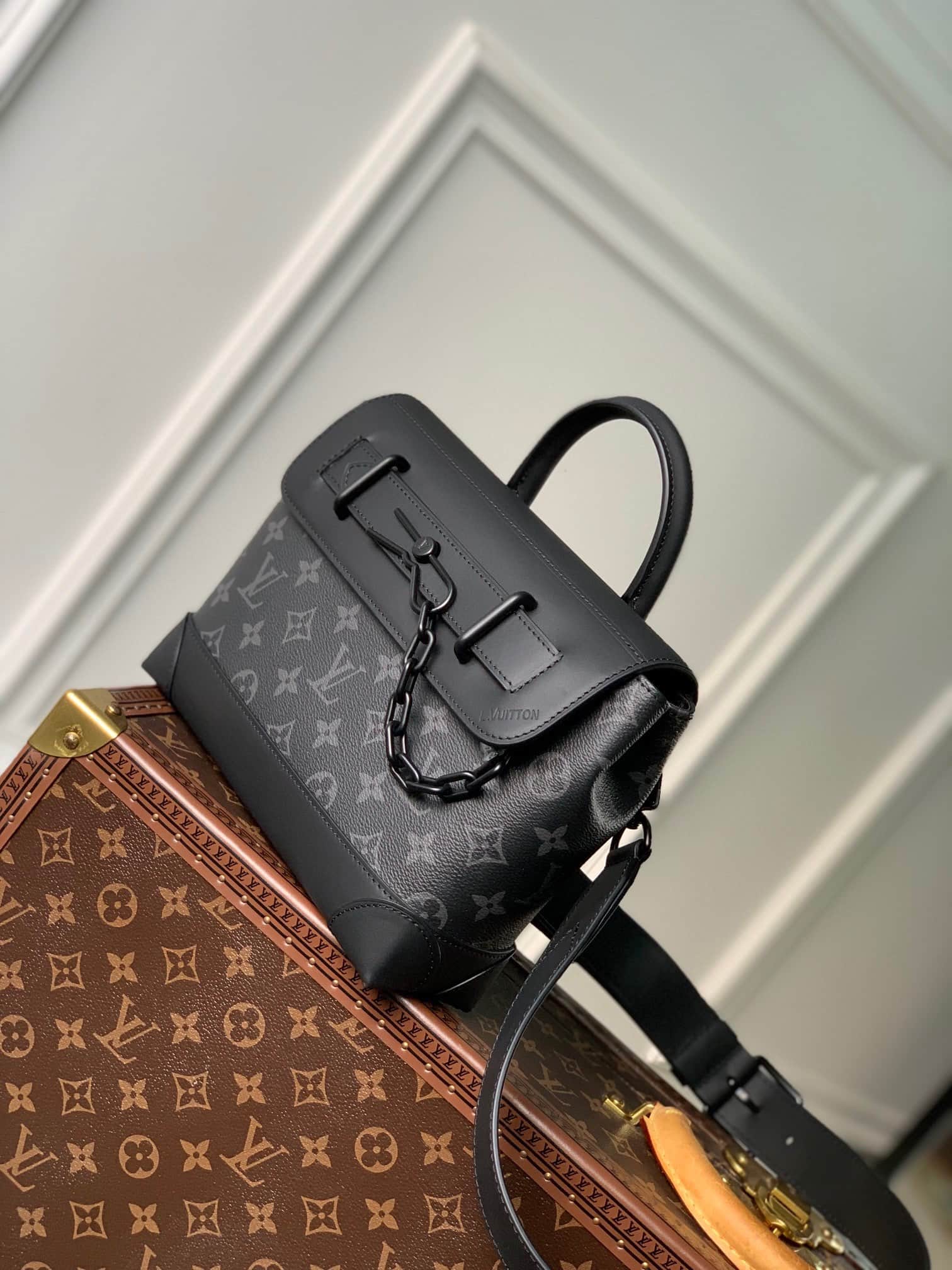 Louis Vuitton Steamer PM Monogram Eclipse coated canvas M46953 High
