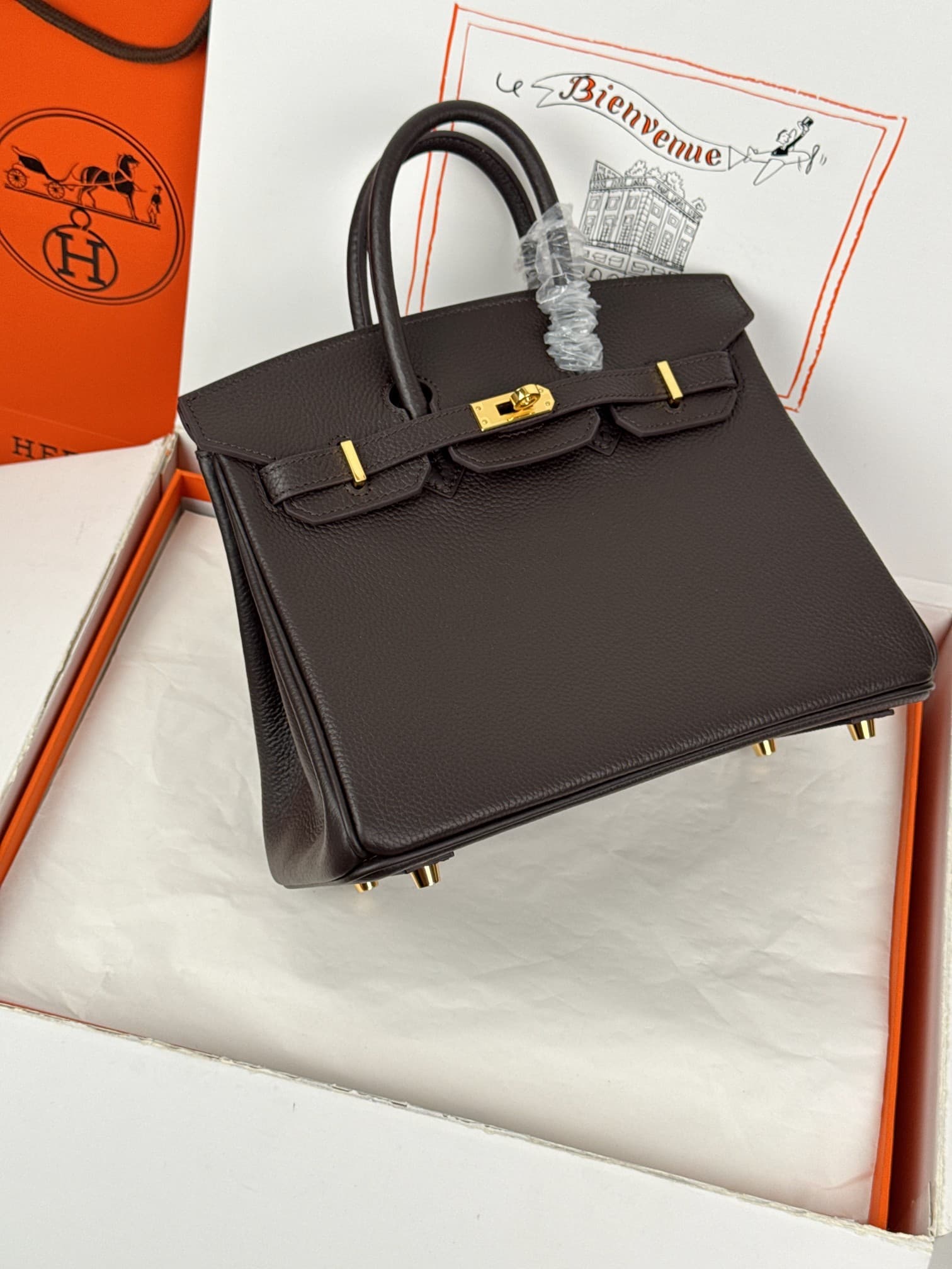 Hermes Birkin 25/30 Bag Togo Calfskin Leather High