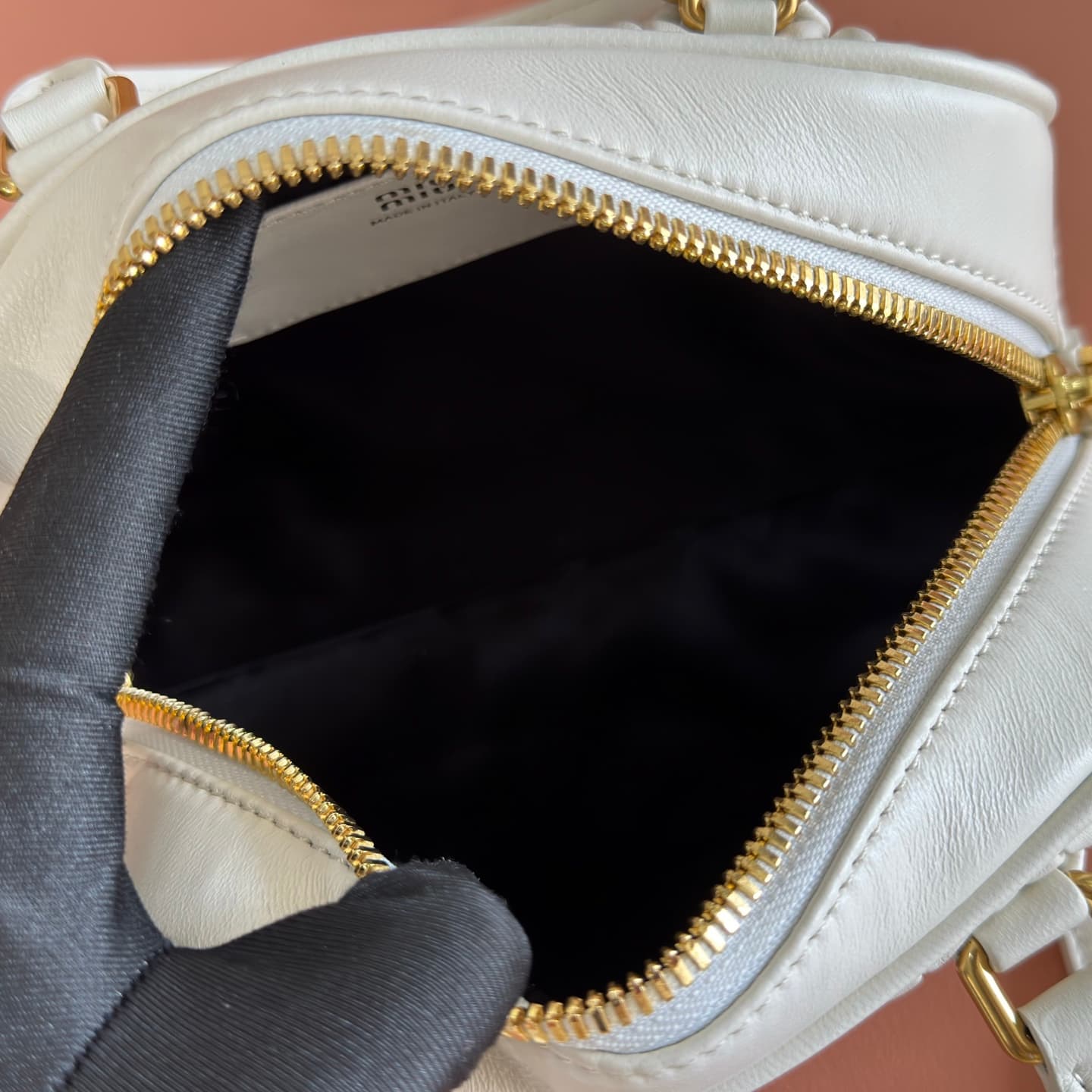 Miu Miu Arcadie Matelassé nappa leather bag White 5BB191 TOP