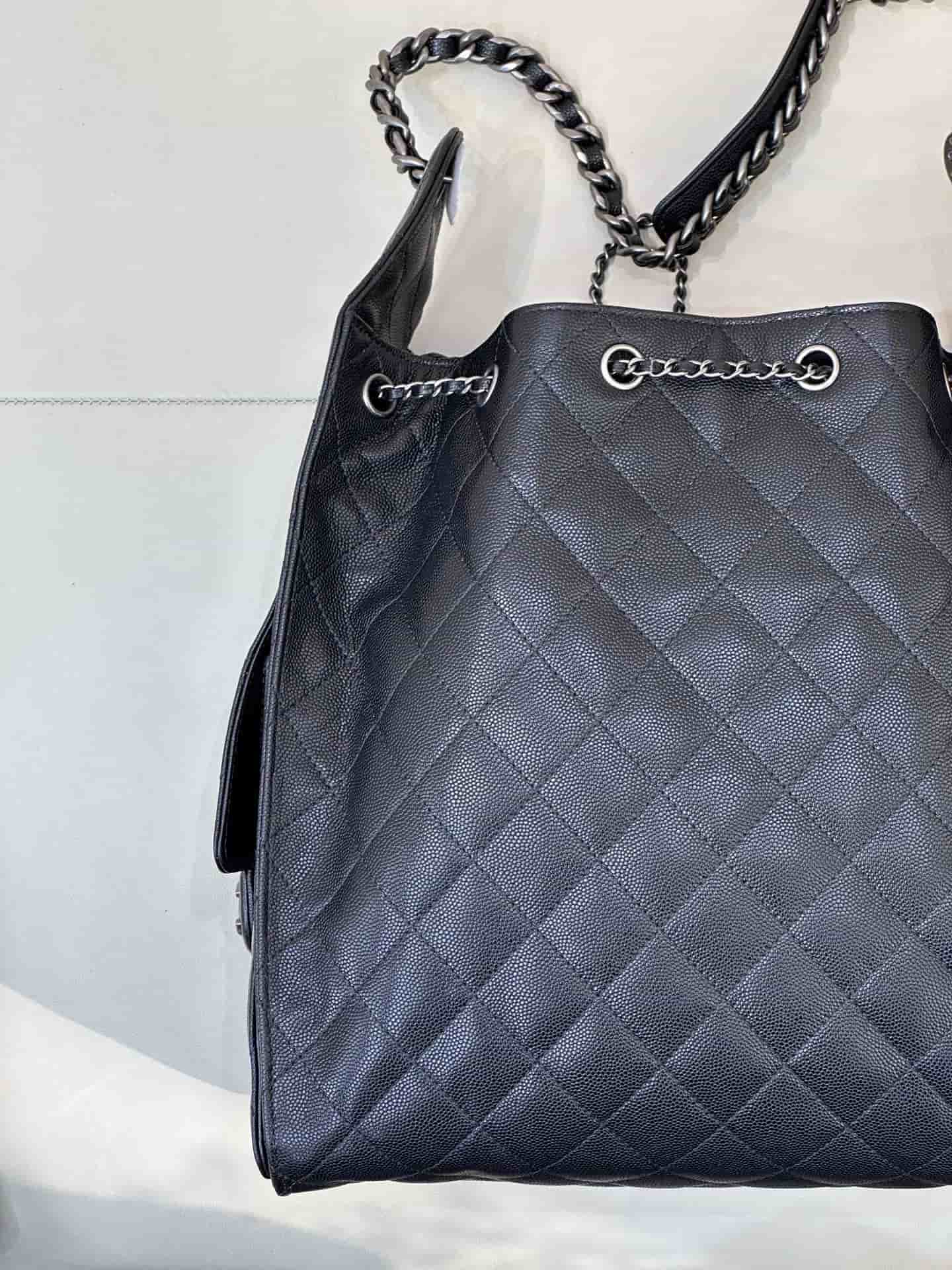 Chanel 25 Medium Hobo handbag AS5311 Grained Calfskin & Silver-tone Metal Black TOP