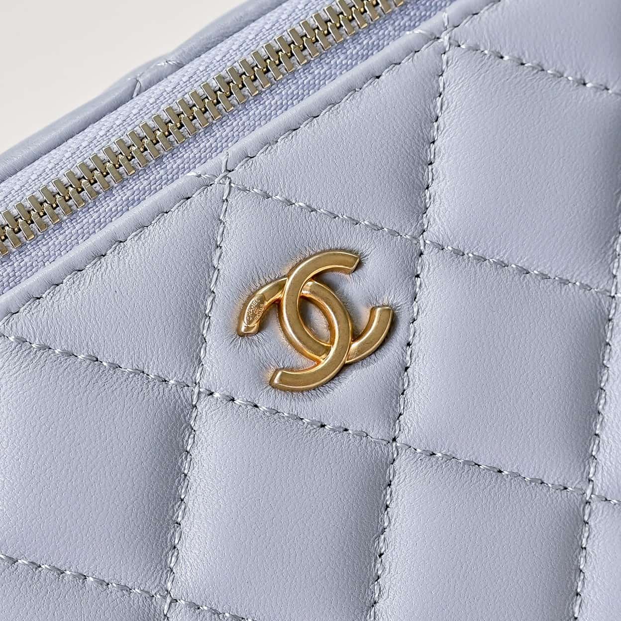 Chanel Vanity with Chain AP2303 Lambskin Gold Metal Grey High