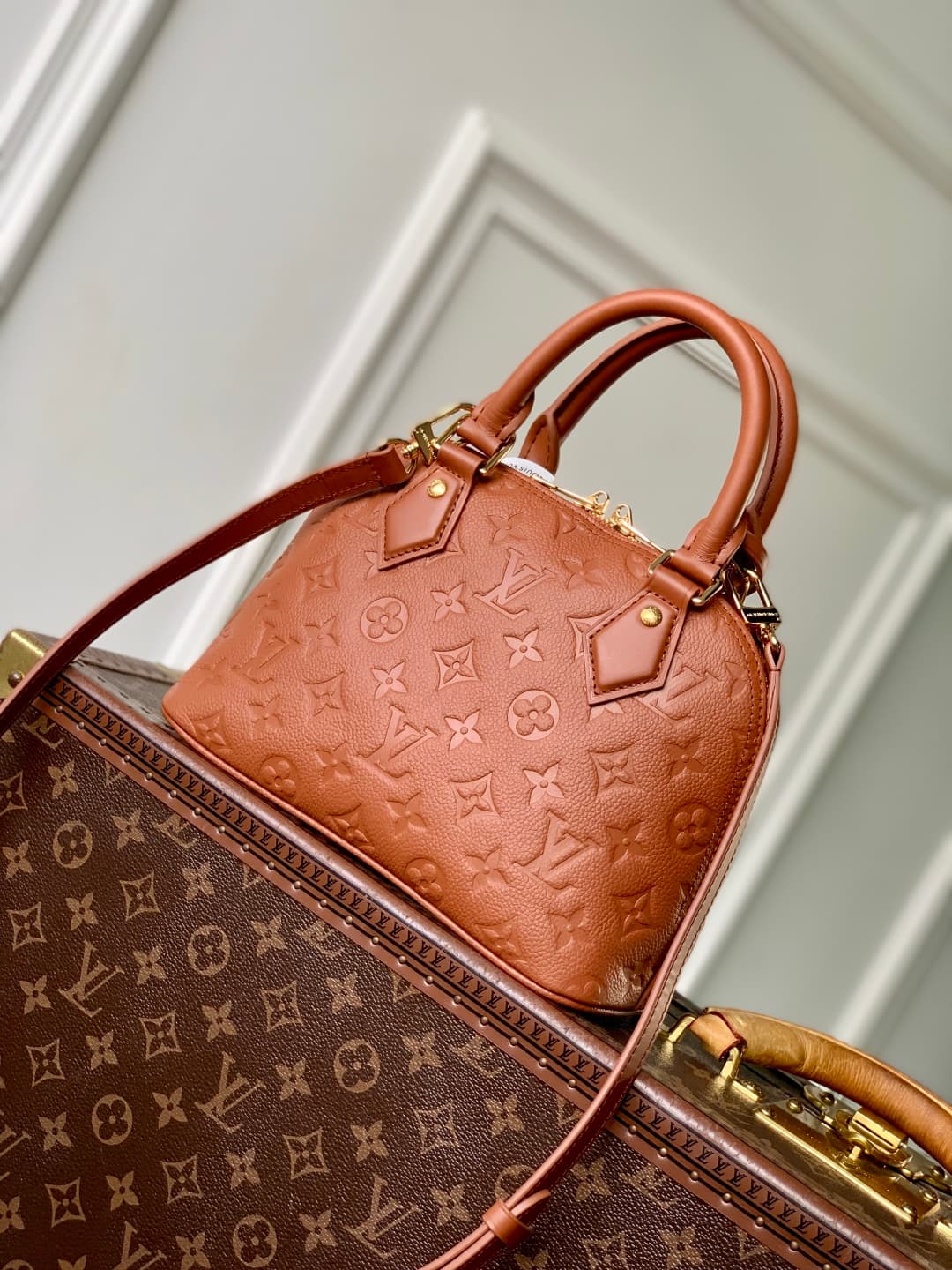Louis Vuitton Alma BB handbag in Monogram Empreinte leather M26409 high