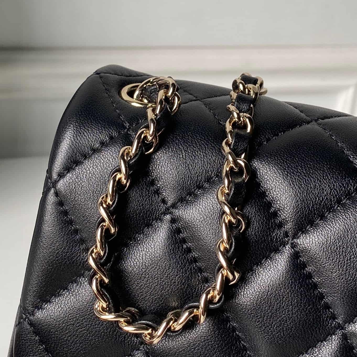 Chanel Mini Classic Flap Bag Lambskin & Gold-Tone Metal AS5758 Black High