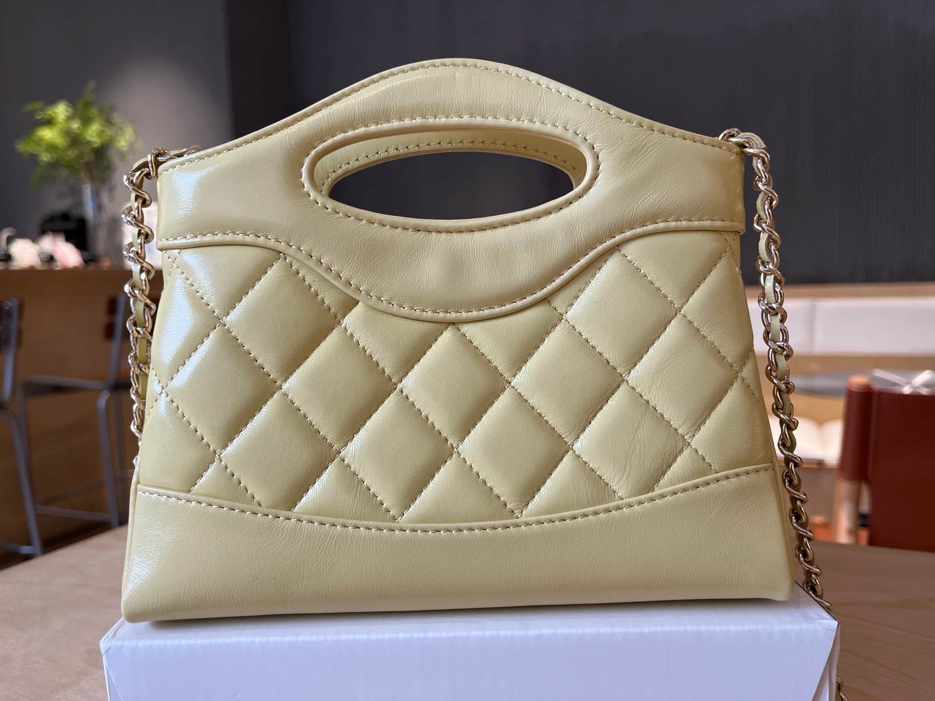 Chanel 31 Mini BAG Calfskin & Gold-Tone Metal AP3656 Light Yellow A