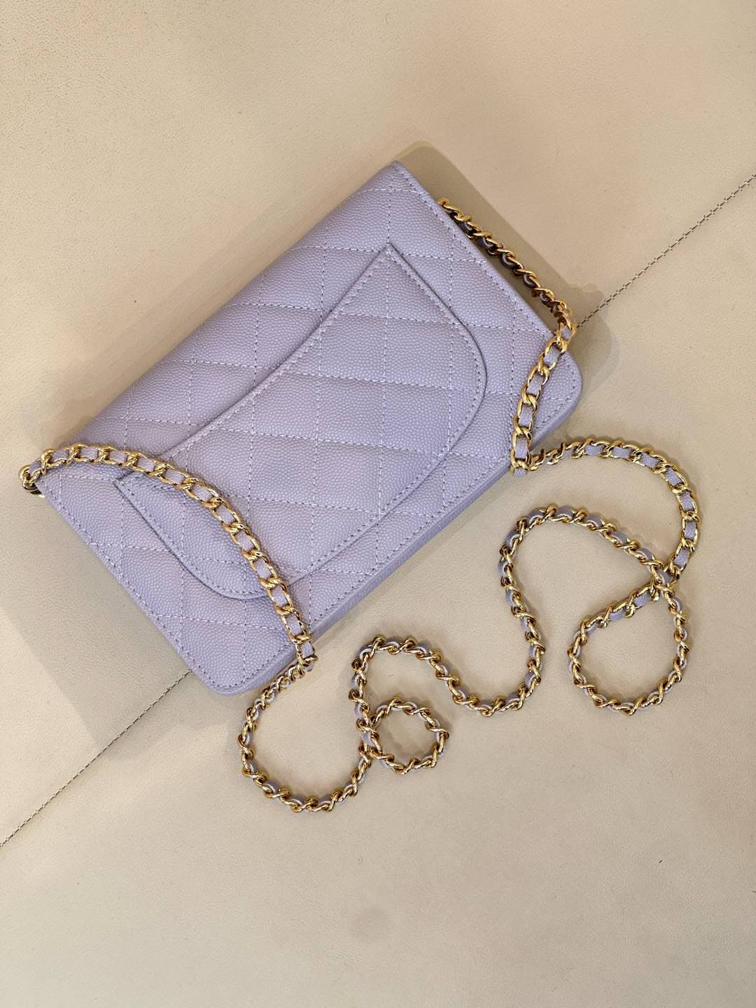 Chanel Wallet on Chain Grained Calfskin& Gold-tone Metal AP0250 Purple TOP