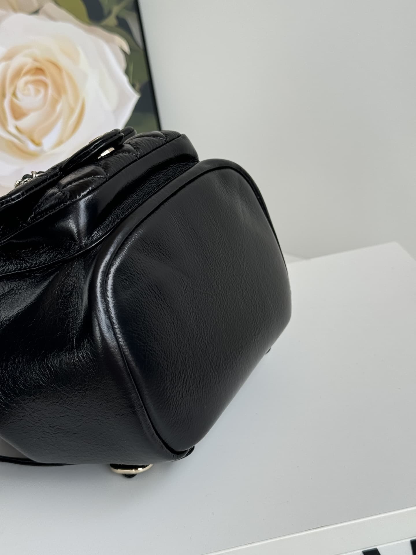 Chanel Small Quilted Duma Backpack Shiny Calfskin AS2908 Black High