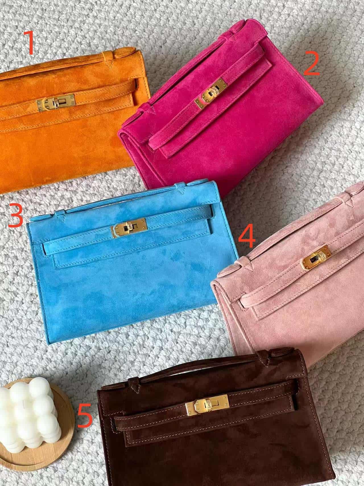 Hermès Kelly Pochette in Suede WAX High Customizing Style