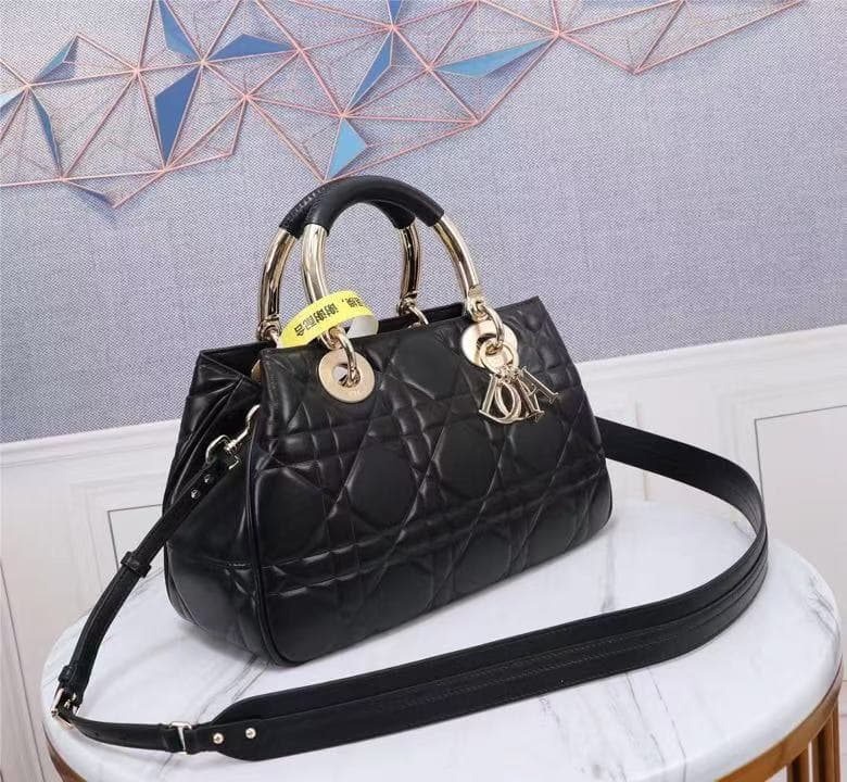 Dior Lady 95.22 Large Handbag Cannage Black High