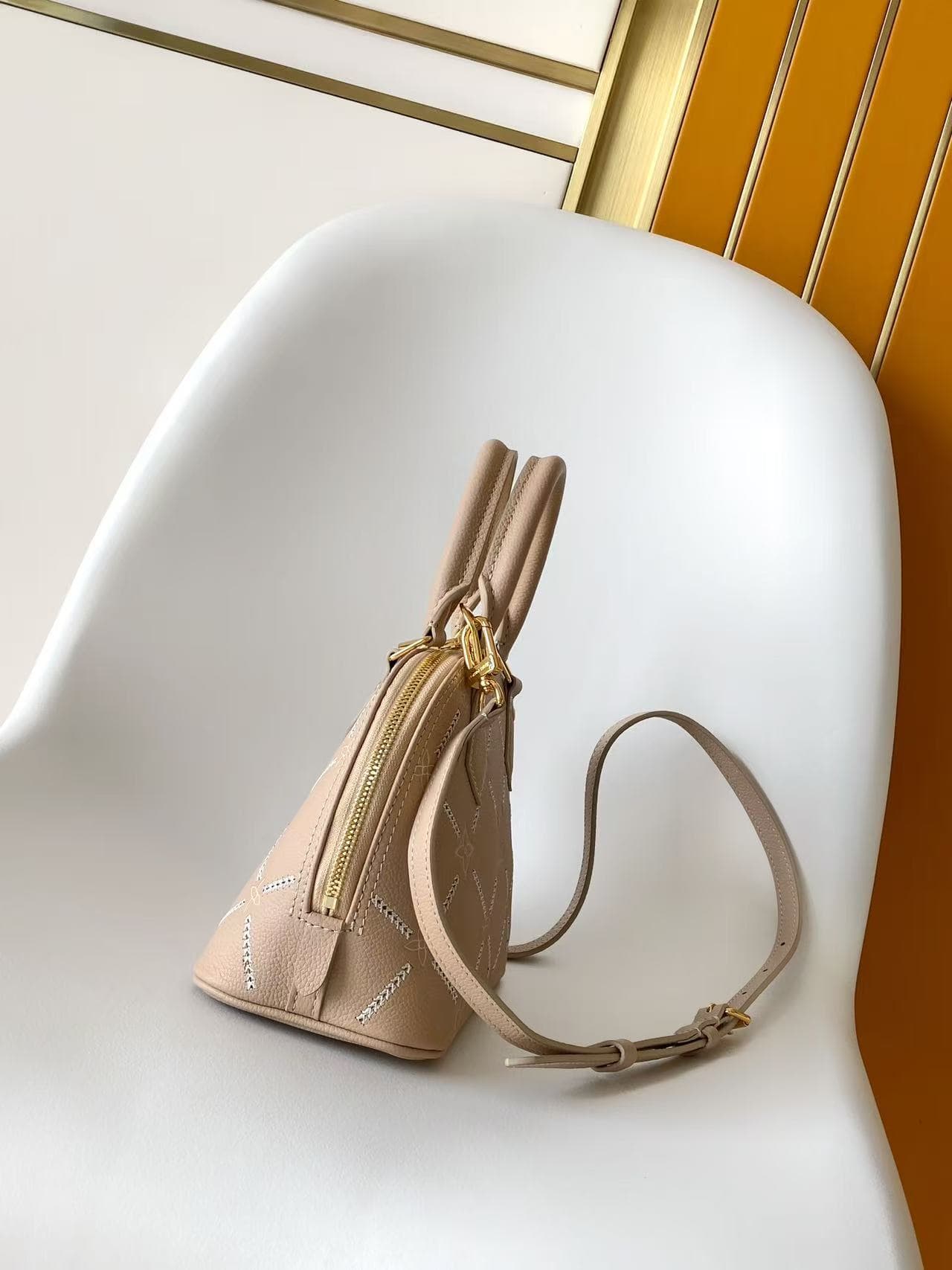 Louis Vuitton Alma BB Hazelnut Couture Monogram Empreinte Leather M28458 High