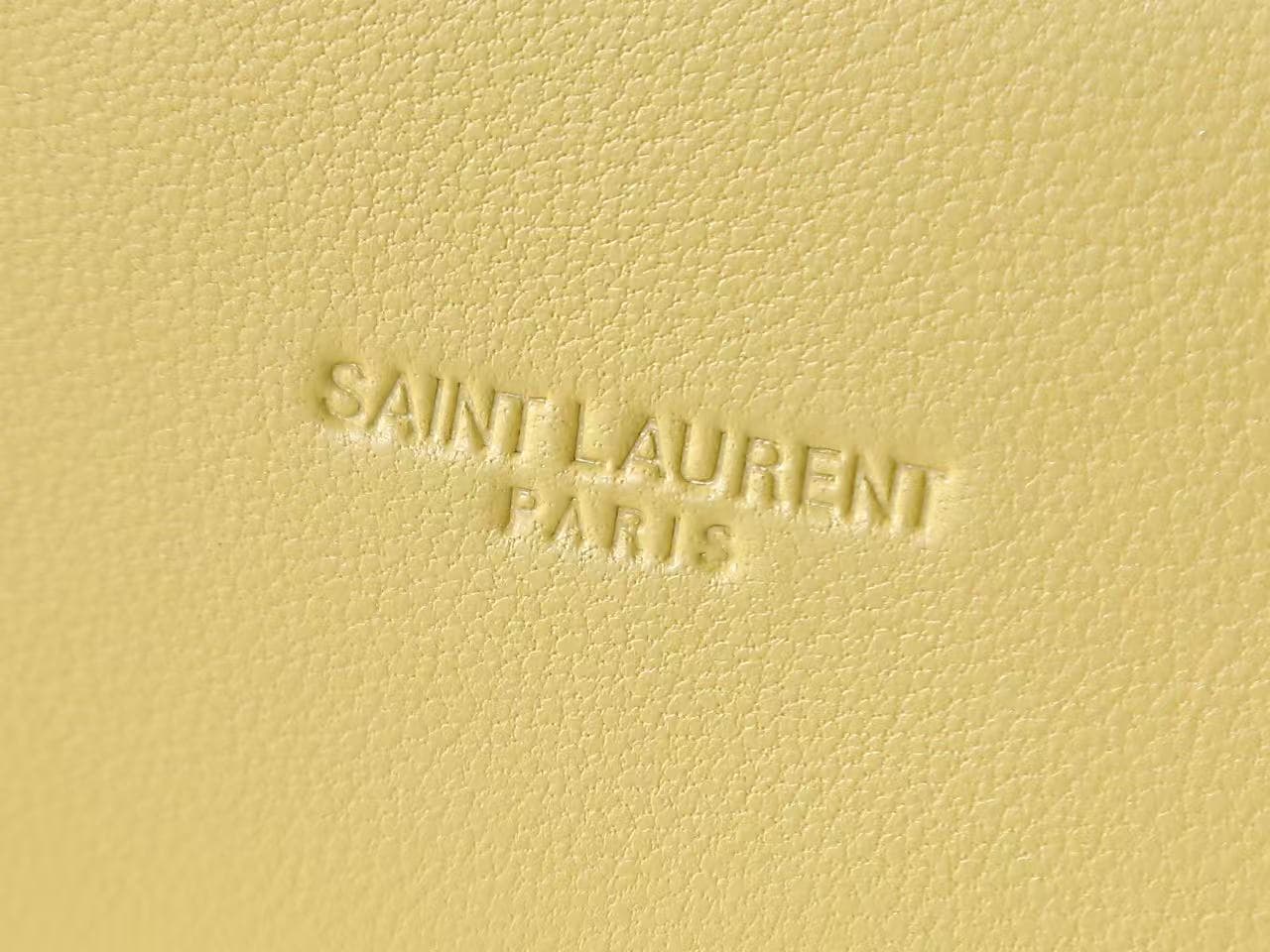 Saint Laurent Gaby mini lambskin vanity bag in light yellow high