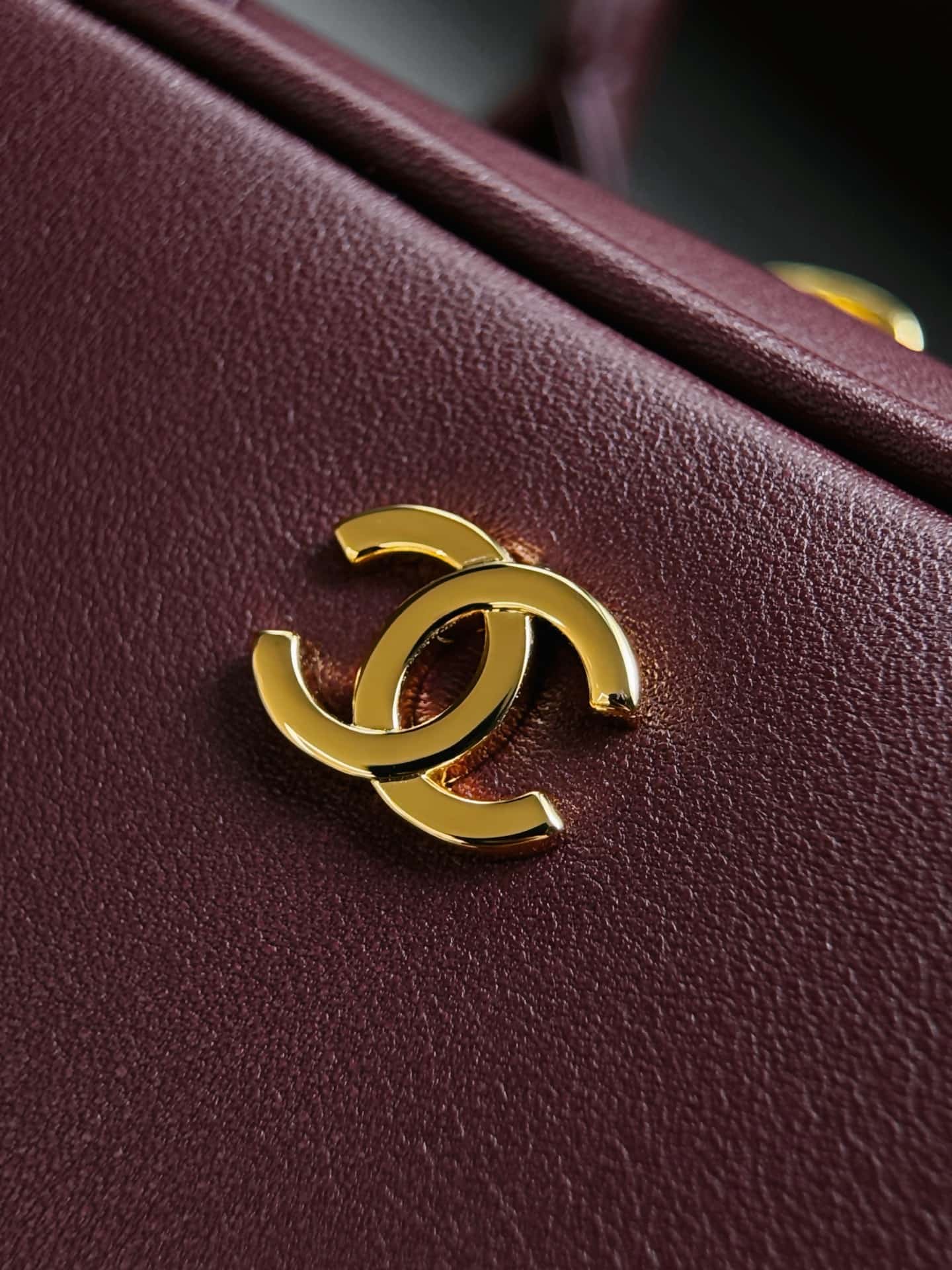 Chanel Mini Bowling Bag Calfskin & Gold-Tone Metal Burgundy AP5528 A