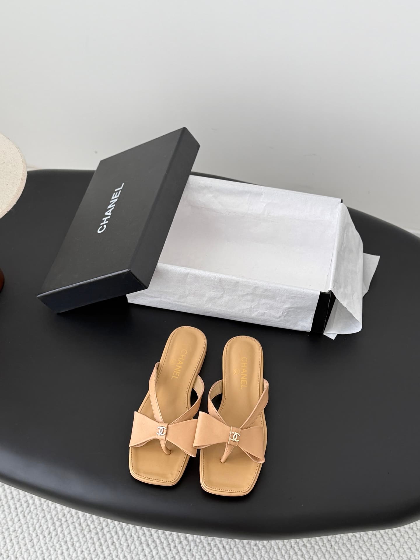 Chanel Bow Accent Sandals Shoes Women