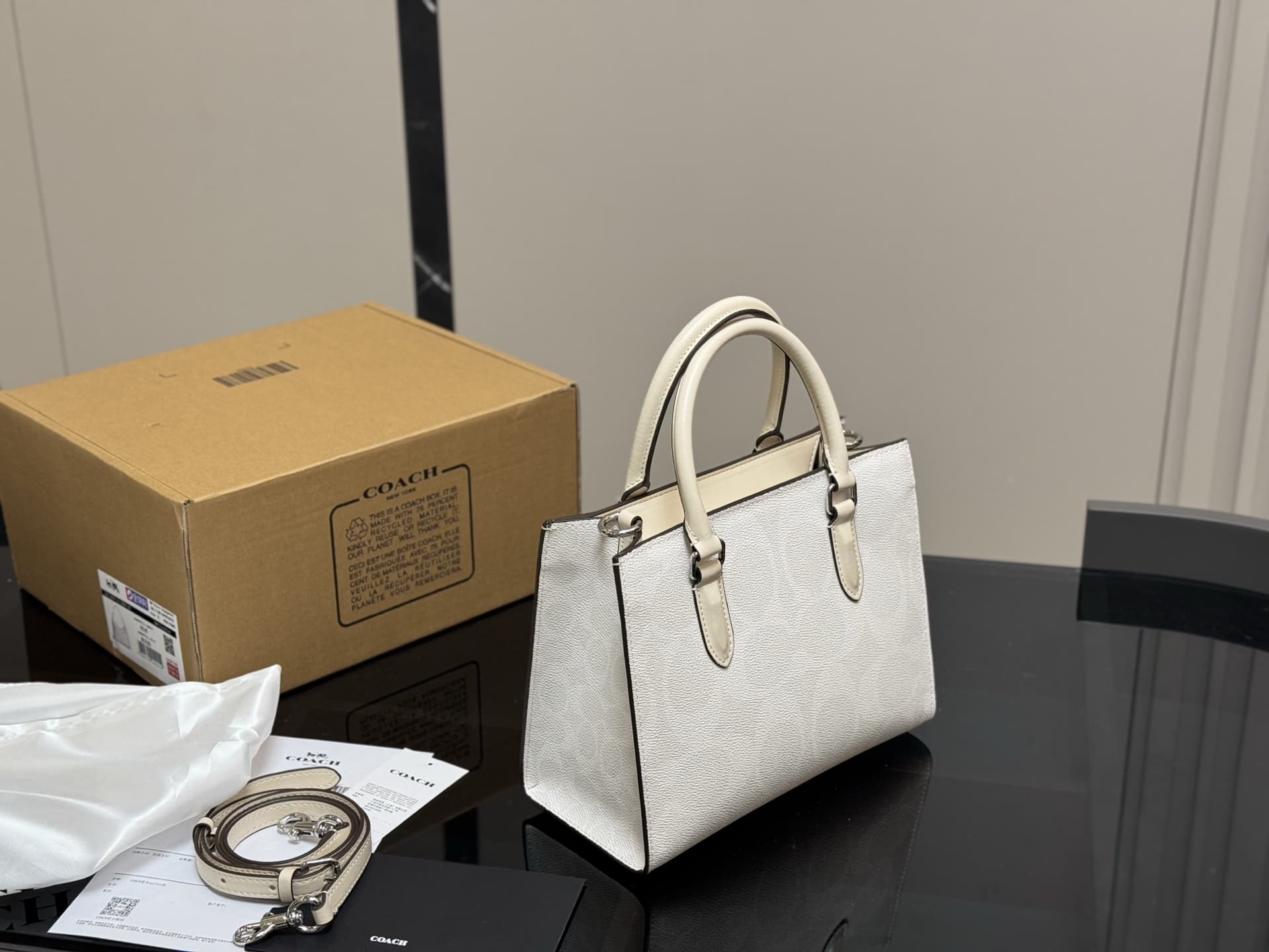 Coach Maggie Small Tote Bag In Blocked Signature Leather