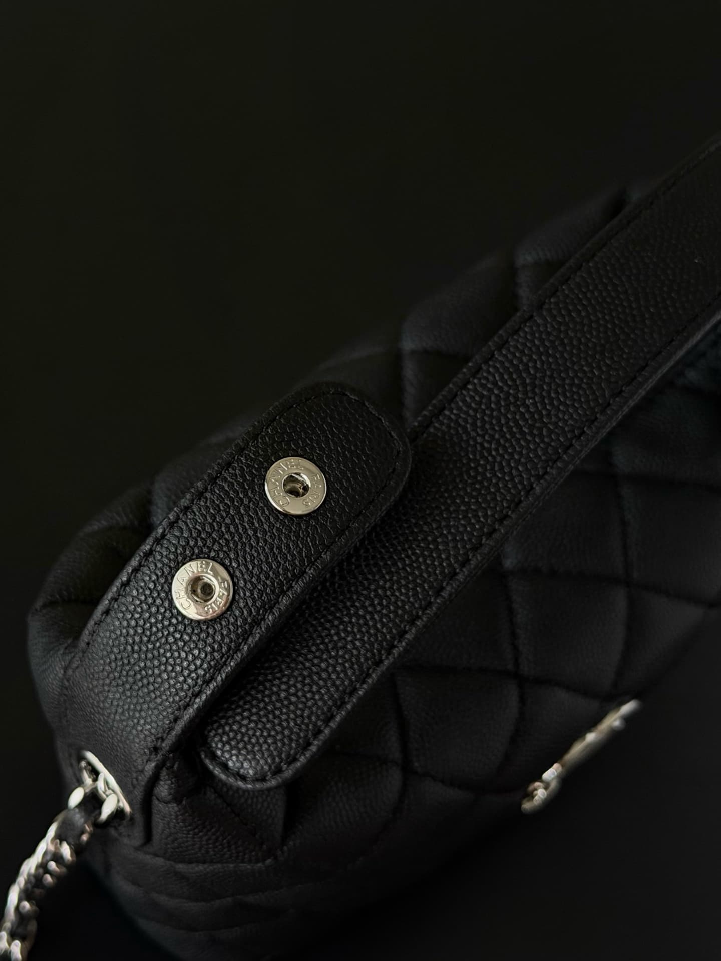 Chanel 25B hobo bag Caviar Calfskin& Silver-Tone Metal AP3387 Black A