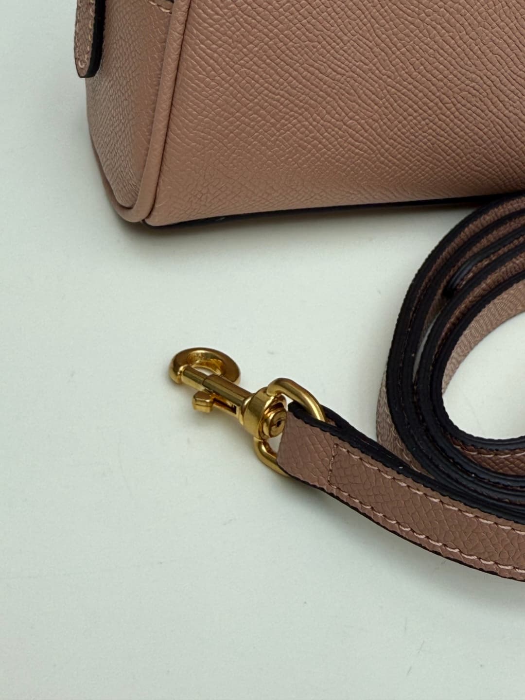 Valentino VLogo Signature Mini Bowling Bag in Grainy Calfskin Nude High