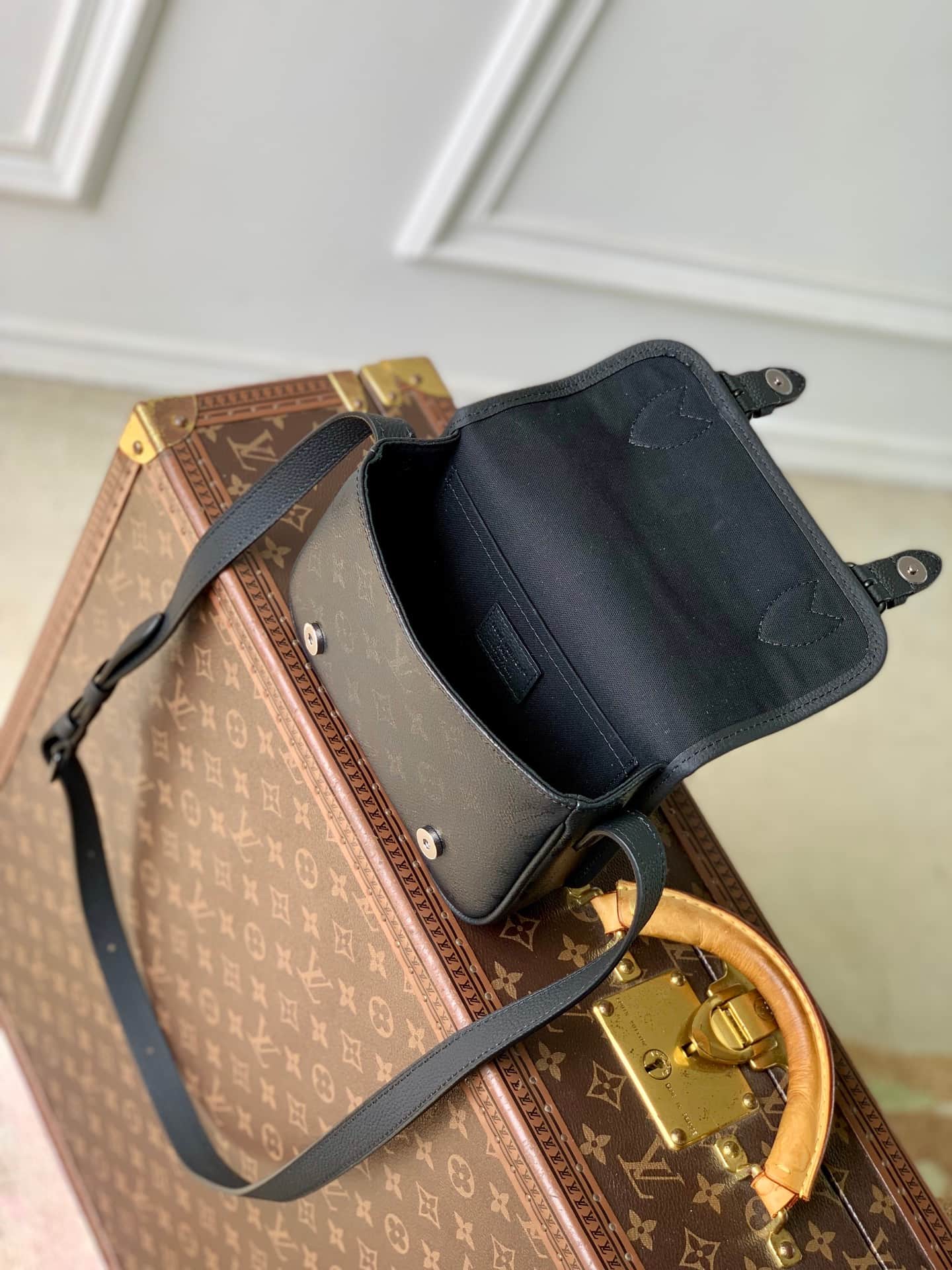 Louis Vuitton Satchel Wearable Wallet Black Monogram Midnight coated canvas M2A259 High