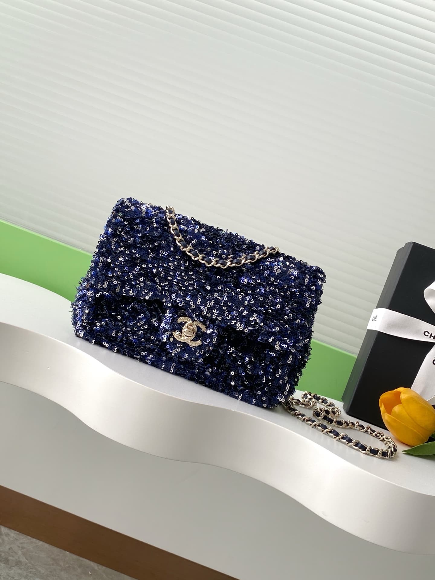 Chanel Flap Bag Sequins & Gold-Tone Metal AS4561  A