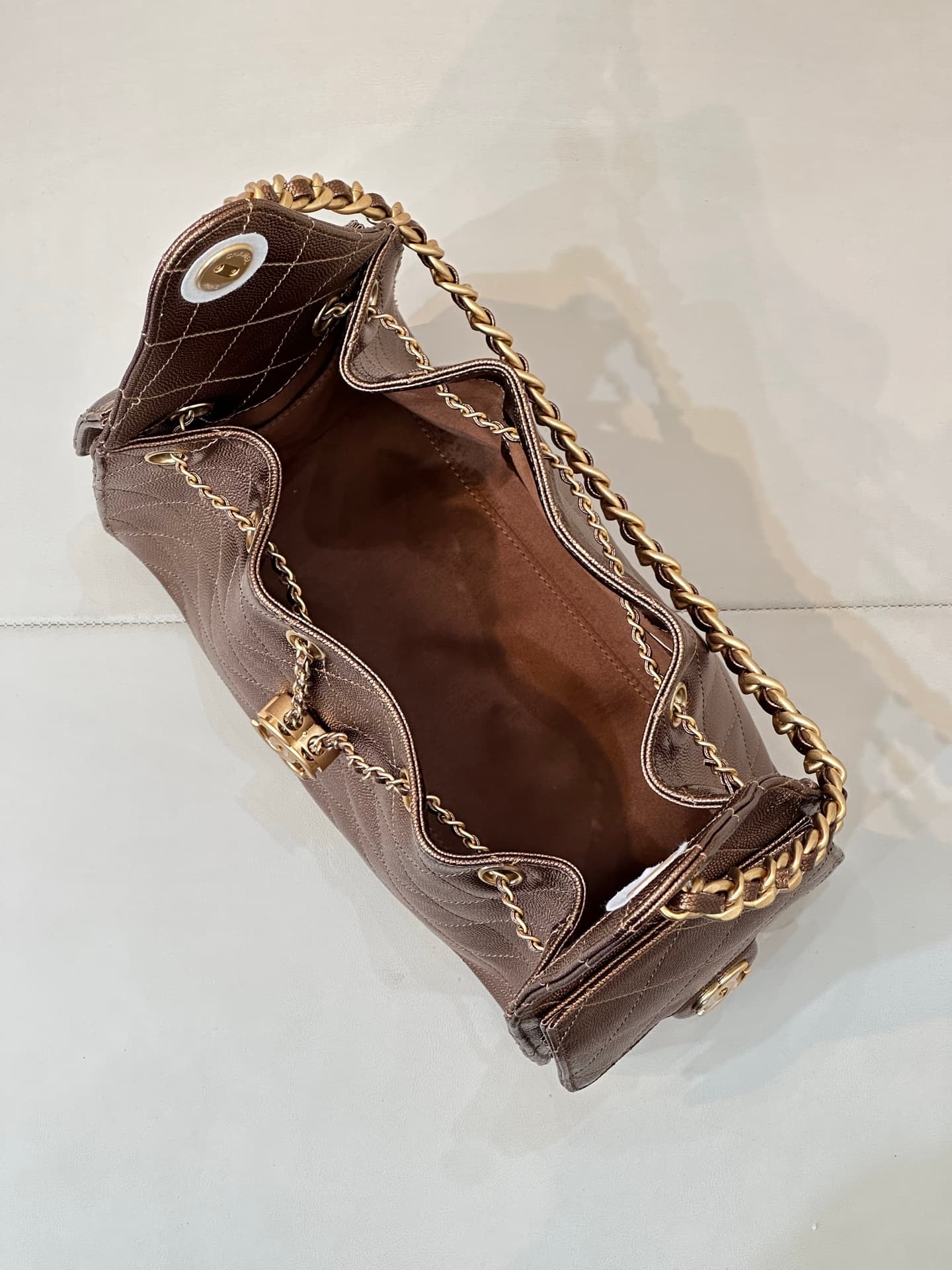 Chanel 25 Small Hobo handbag AS5293 Grained Calfskin & Gold-tone Metal Dark Gold TOP