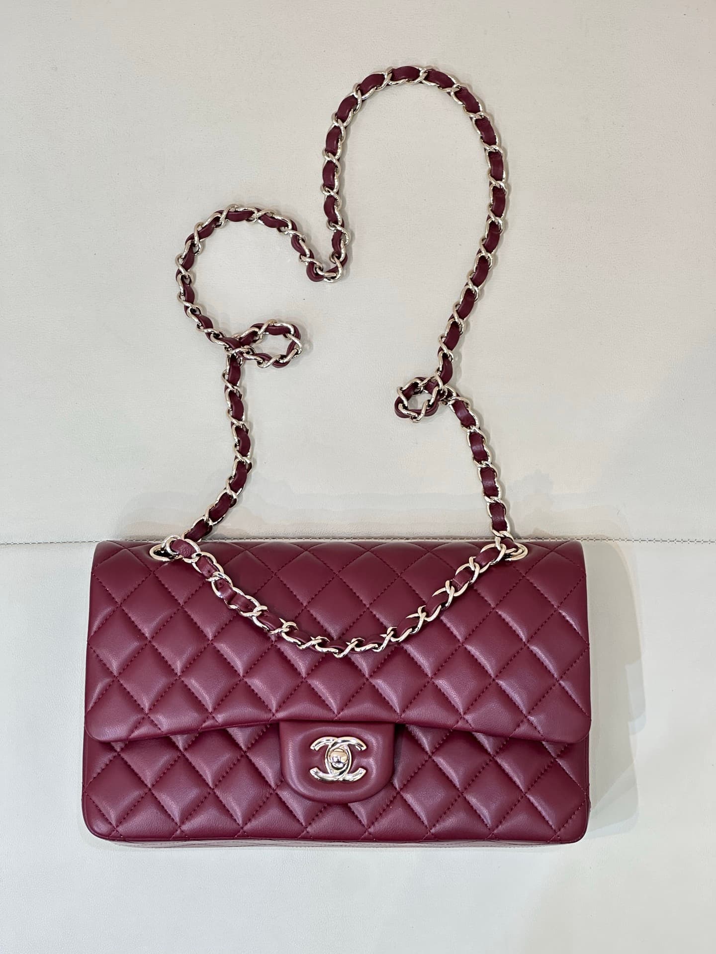 Chanel Medium CLASSIC HANDBAG Lambskin Gold-Tone Metal Dark Brown TOP