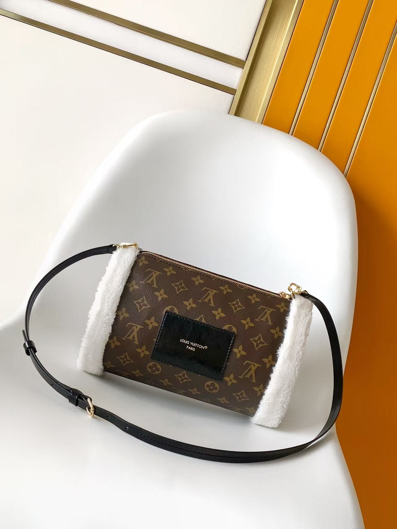 Louis Vuitton Teddy Mitt Monogram Shearling Coated canvas M26853 High