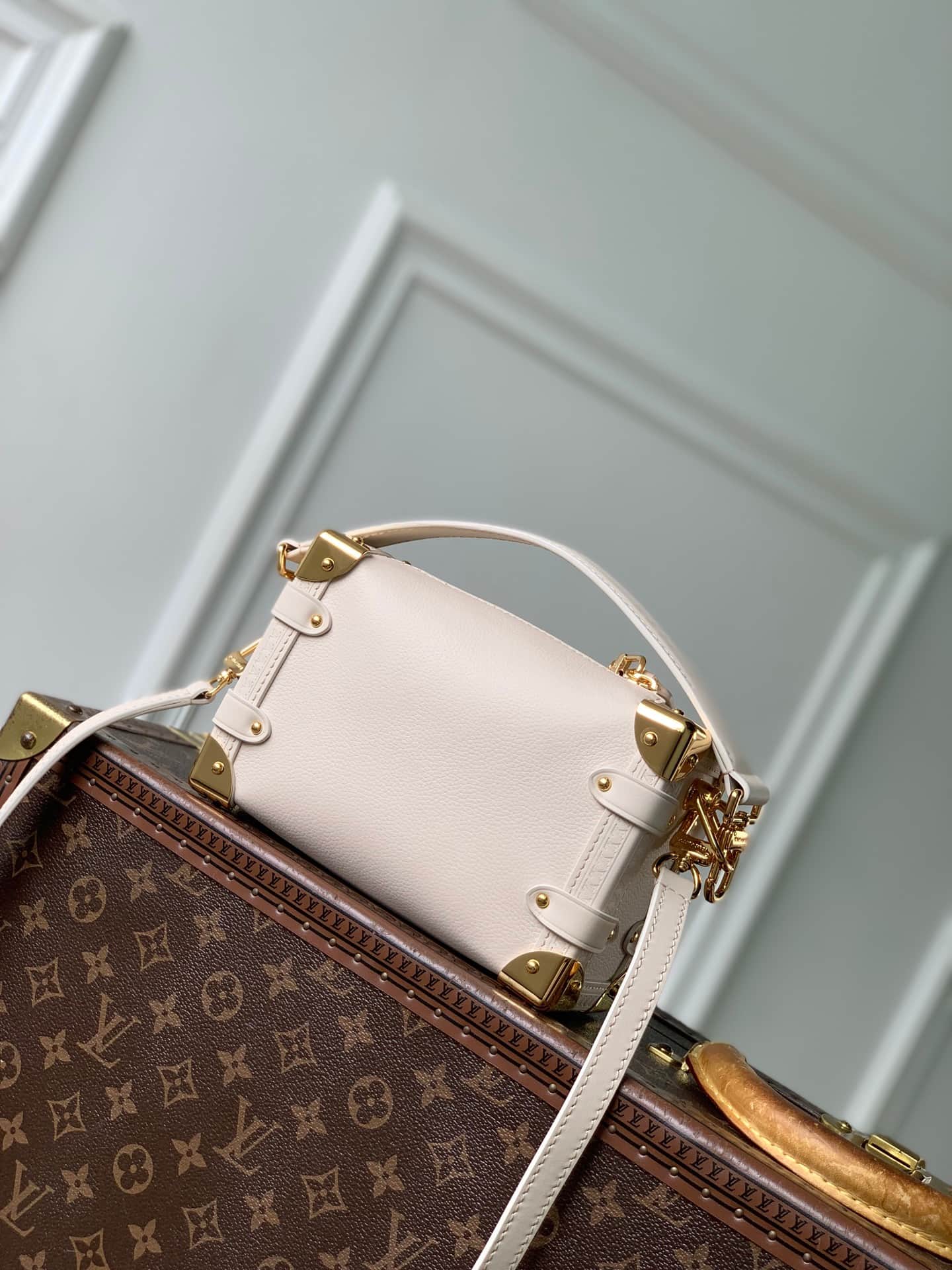 Louis Vuitton Side Trunk PM Chalk Calf leather M27438 High