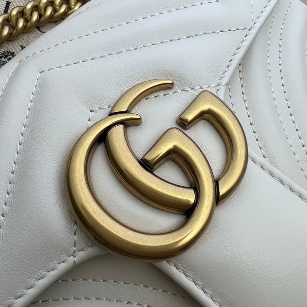 GG Marmont mini matelassé shoulder bag white 446744 High