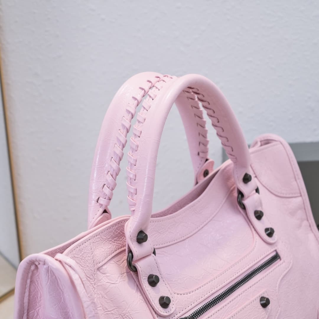 WOMEN'S LE CITY Medium Bag Black Metal Light Pink High