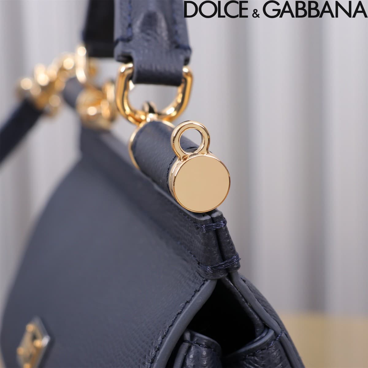 Dolce & Gabbana Miss Sicily top handle bag calfskin leather Navy Blue High