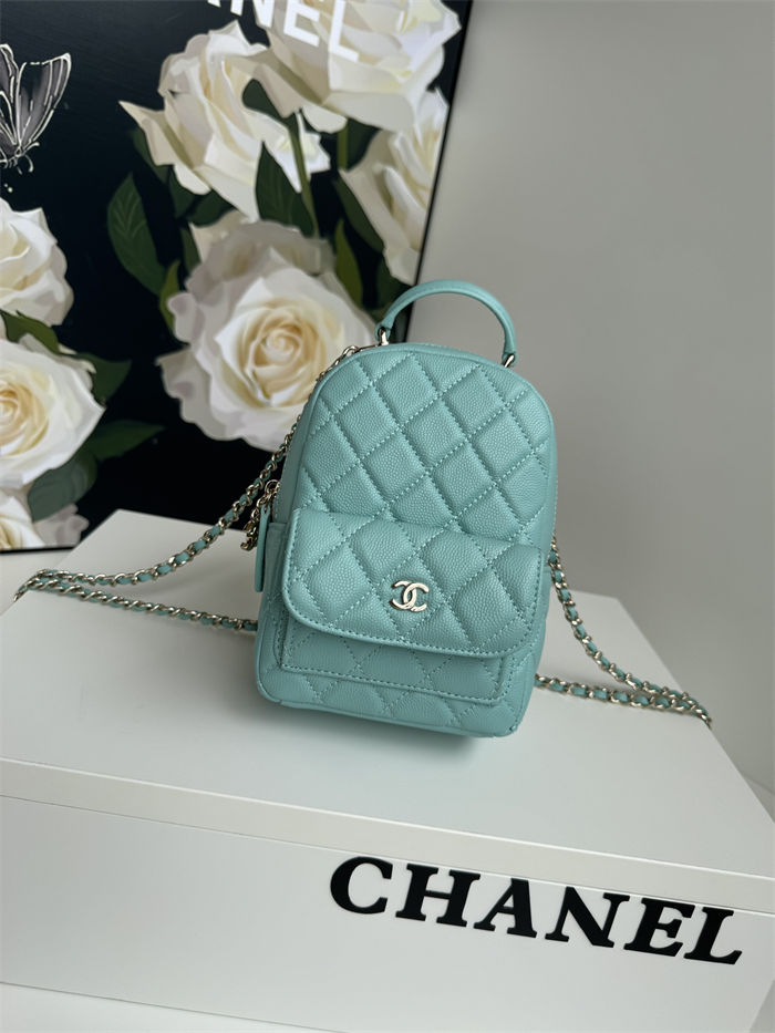 Chanel Mini Backpack Grained Calfskin Gold-Tone Metal AP3753 Mint A