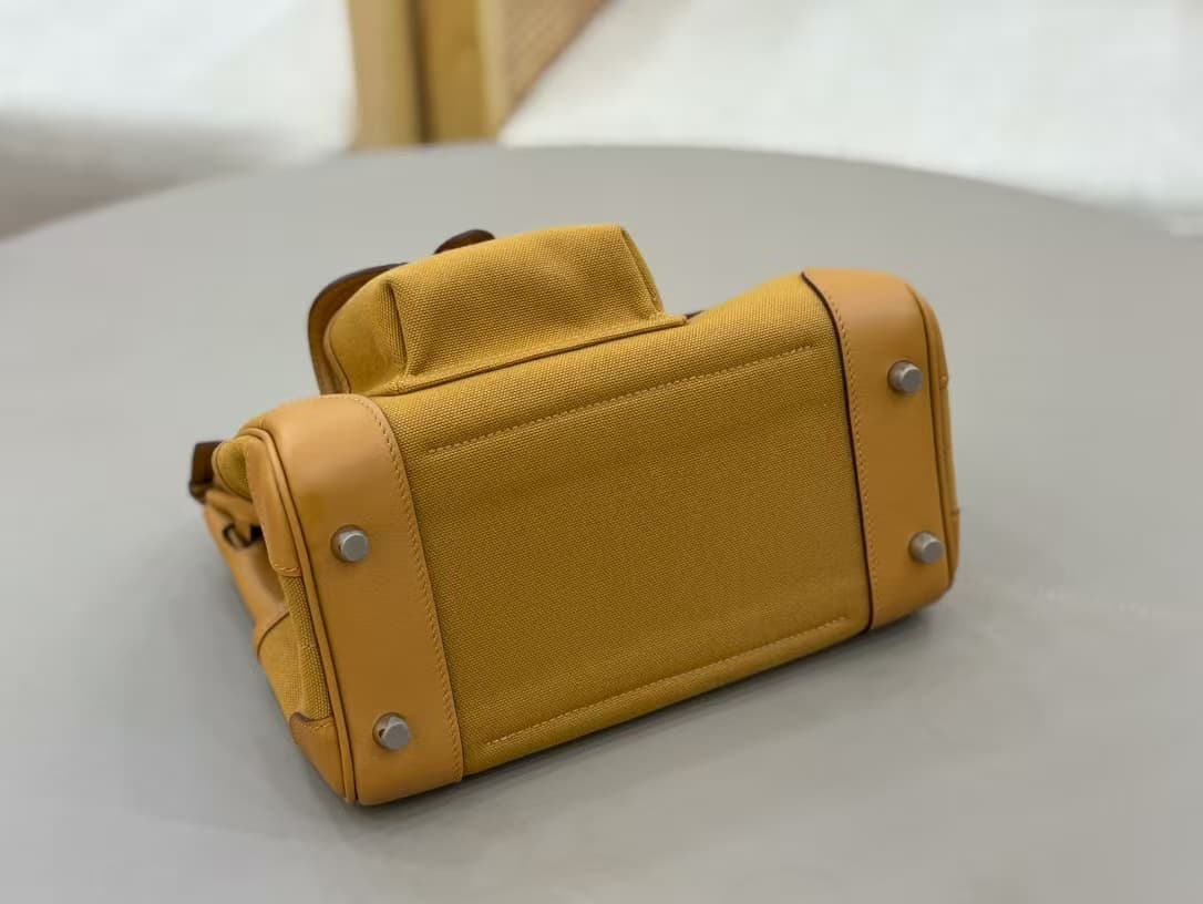 Hermes Birkin Cargo bag 25 Canvas & Swift leather Sesame Silver Metal WAX High